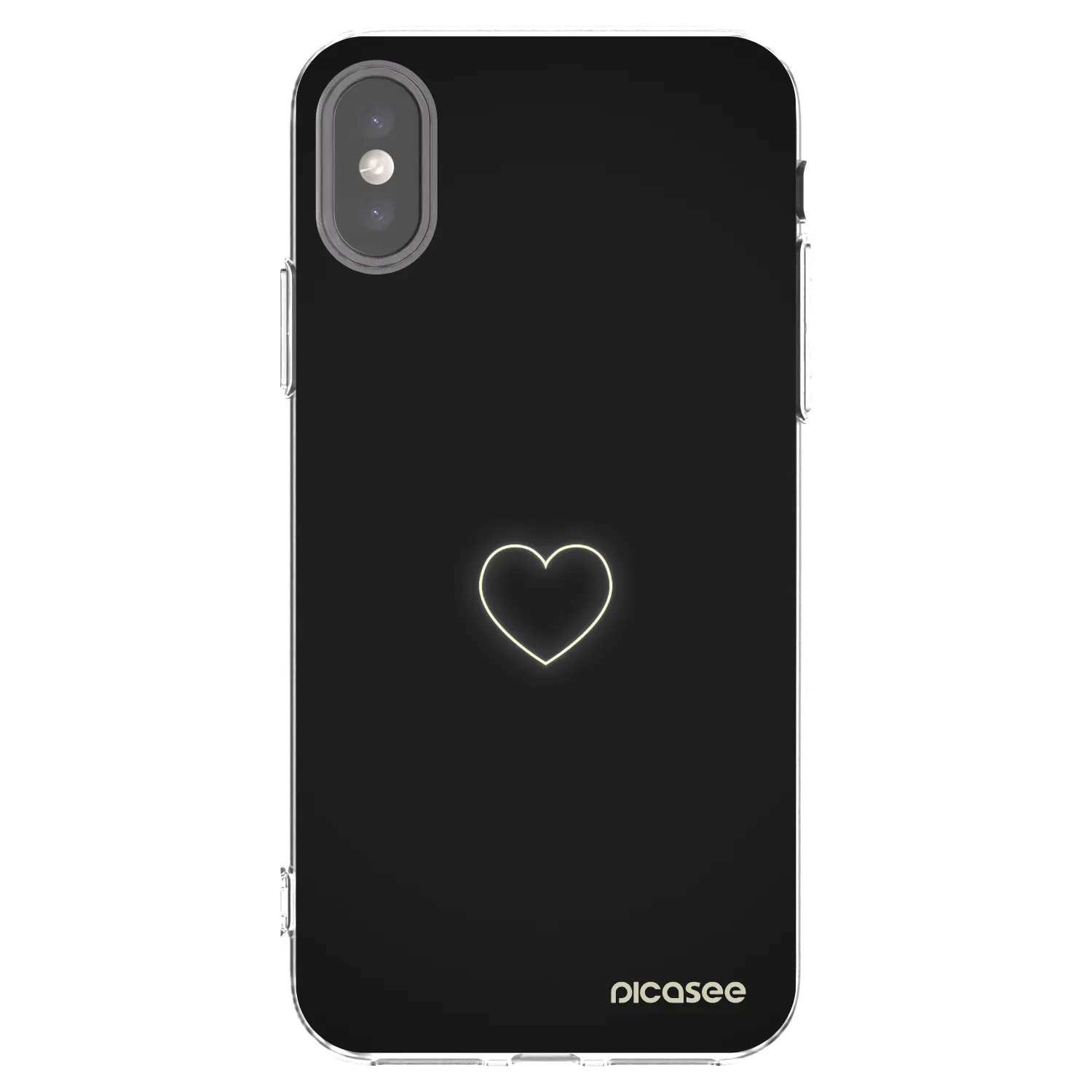Picasee husă transparentă din silicon pentru Apple iPhone X/XS - Heart