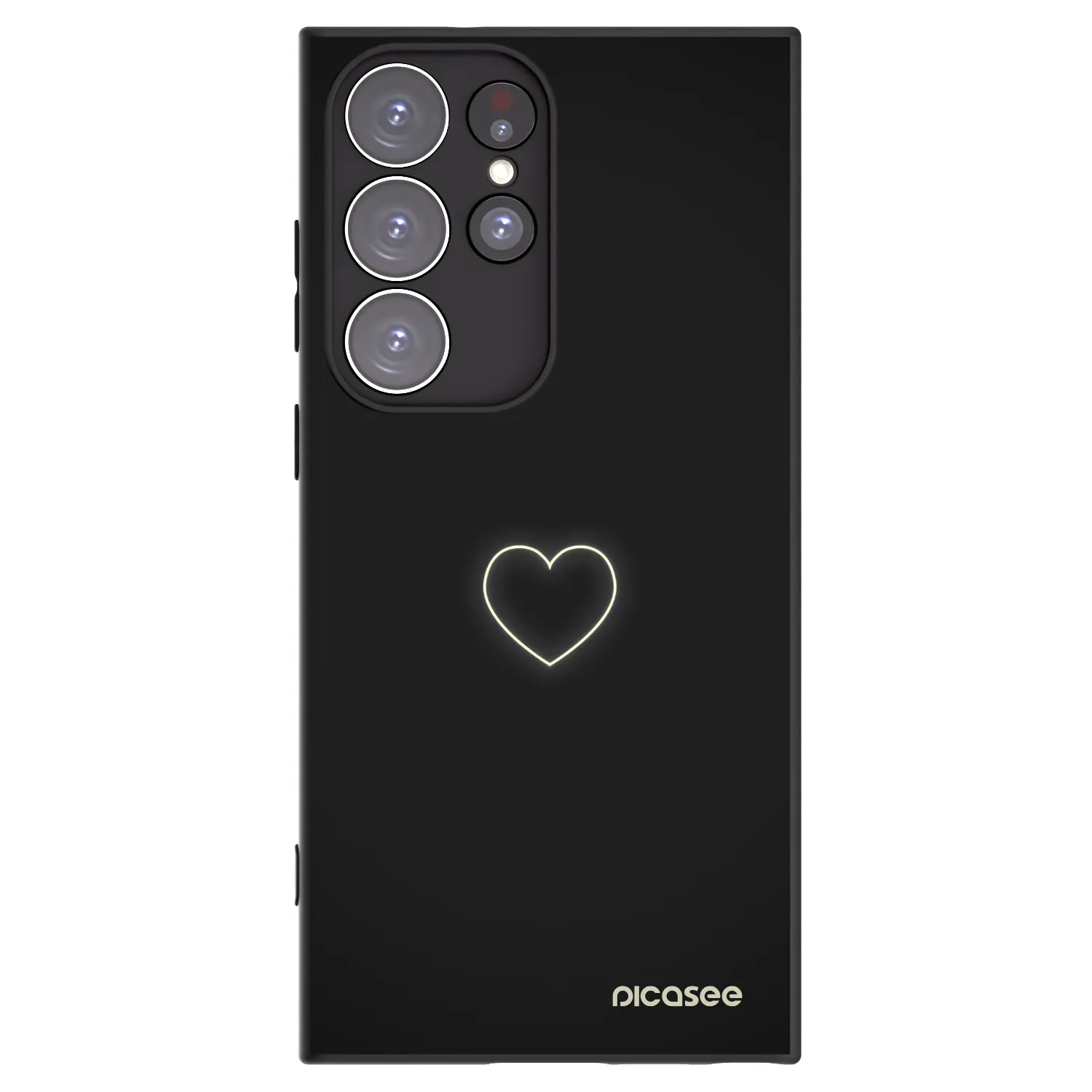Picasee husă neagră din silicon pentru Samsung Galaxy S23 Ultra 5G - Heart