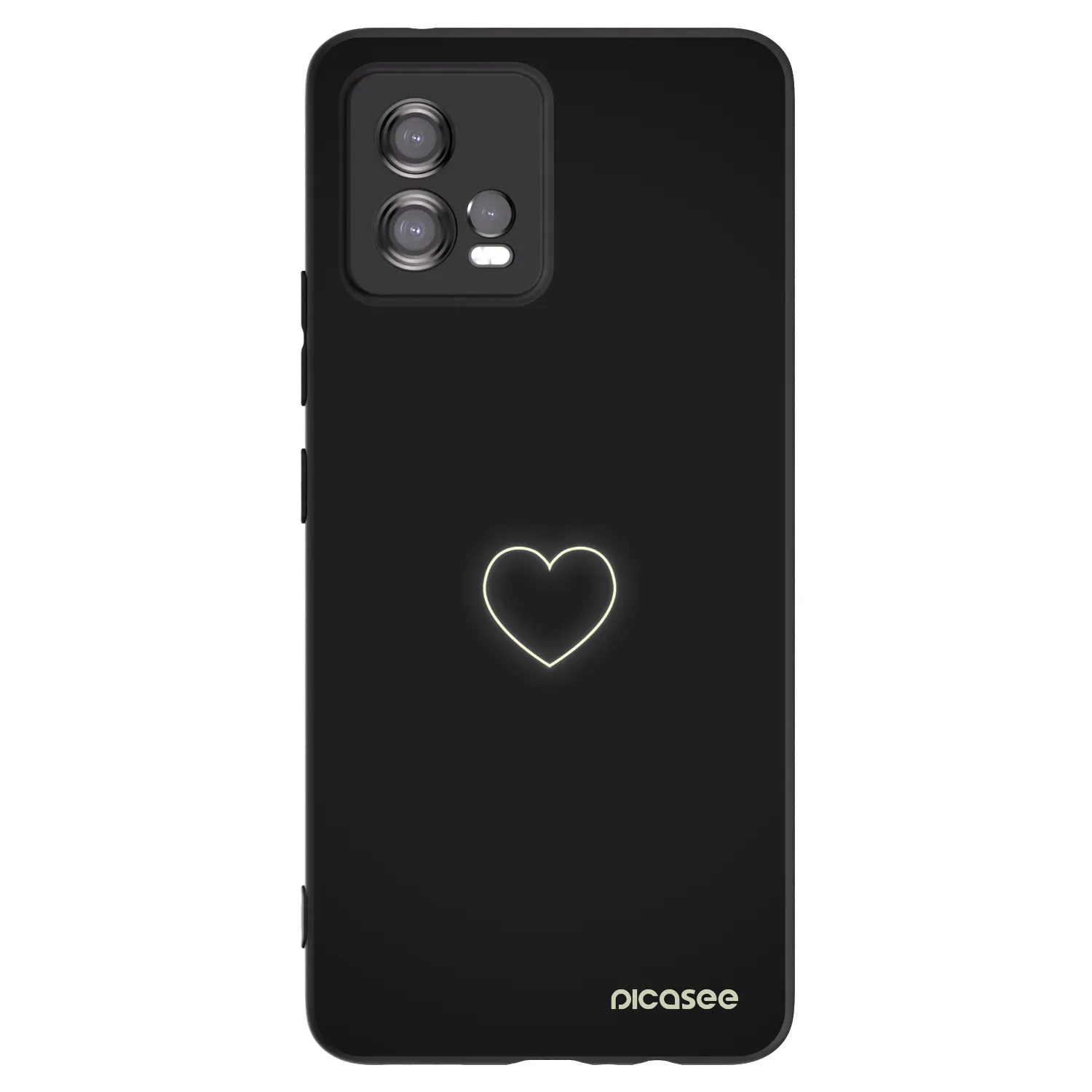 Picasee husă neagră din silicon pentru Motorola Moto G72 - Heart