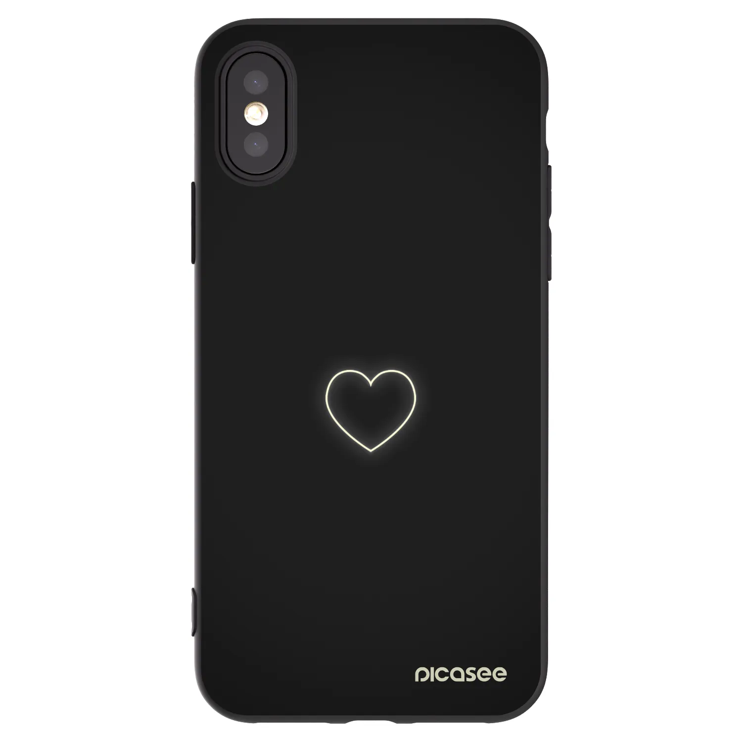 Picasee husă neagră din silicon pentru Apple iPhone X/XS - Heart