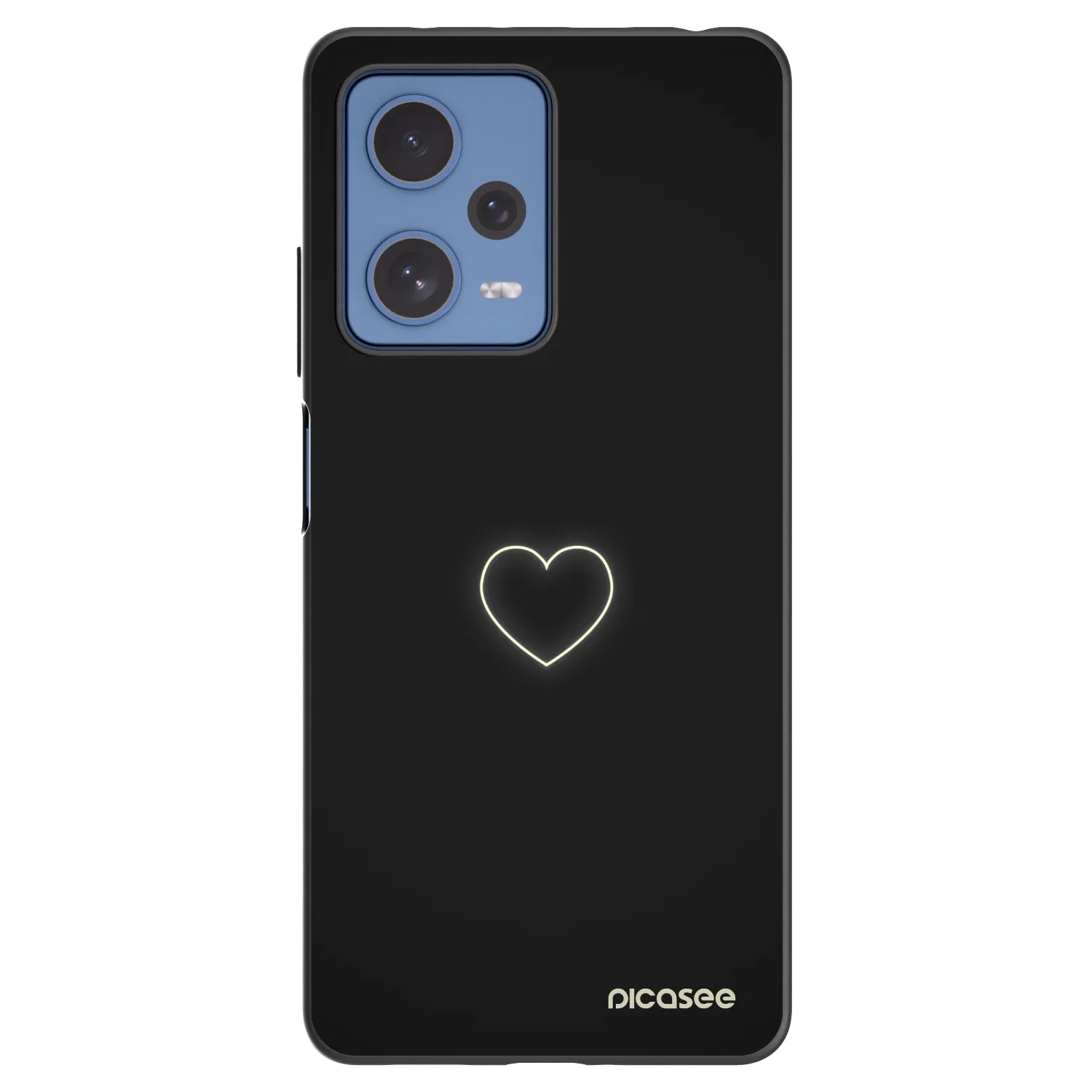 Picasee husă neagră din silicon pentru Xiaomi Redmi Note 12 Pro 5G - Heart