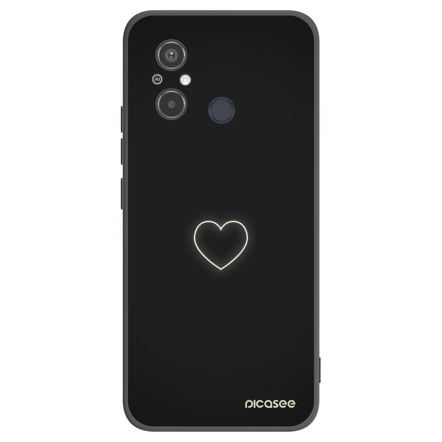 Picasee husă neagră din silicon pentru Xiaomi Redmi 12C - Heart