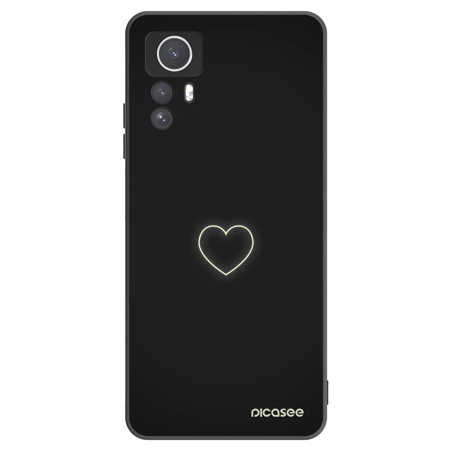Picasee husă neagră din silicon pentru Xiaomi Redmi Note 12S - Heart