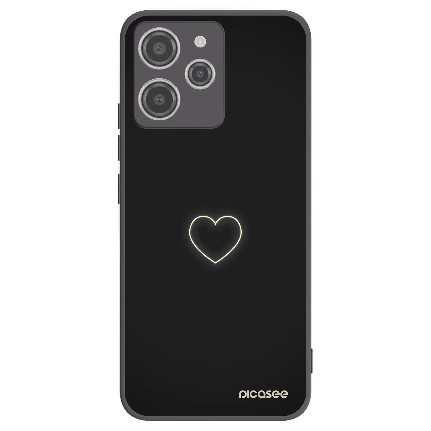 Picasee husă neagră din silicon pentru Xiaomi Redmi 12 4G - Heart