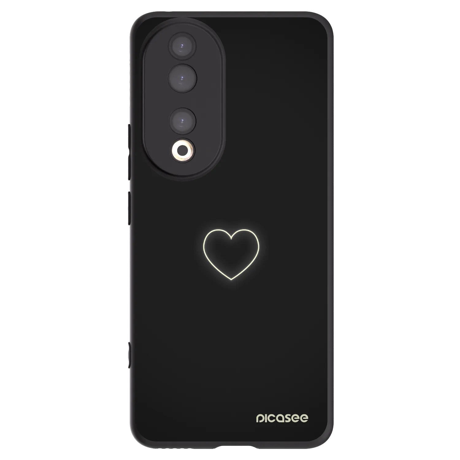 Picasee husă neagră din silicon pentru Honor 90 5G - Heart