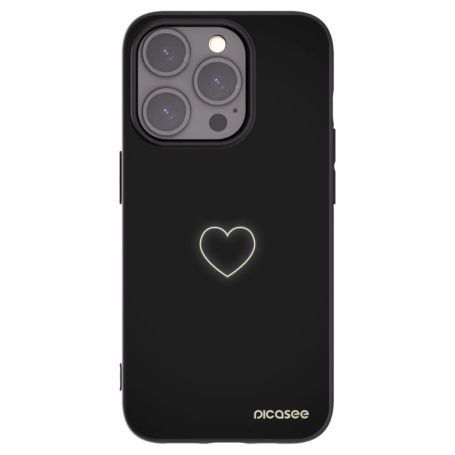 Picasee husă neagră din silicon pentru Apple iPhone 15 Pro - Heart