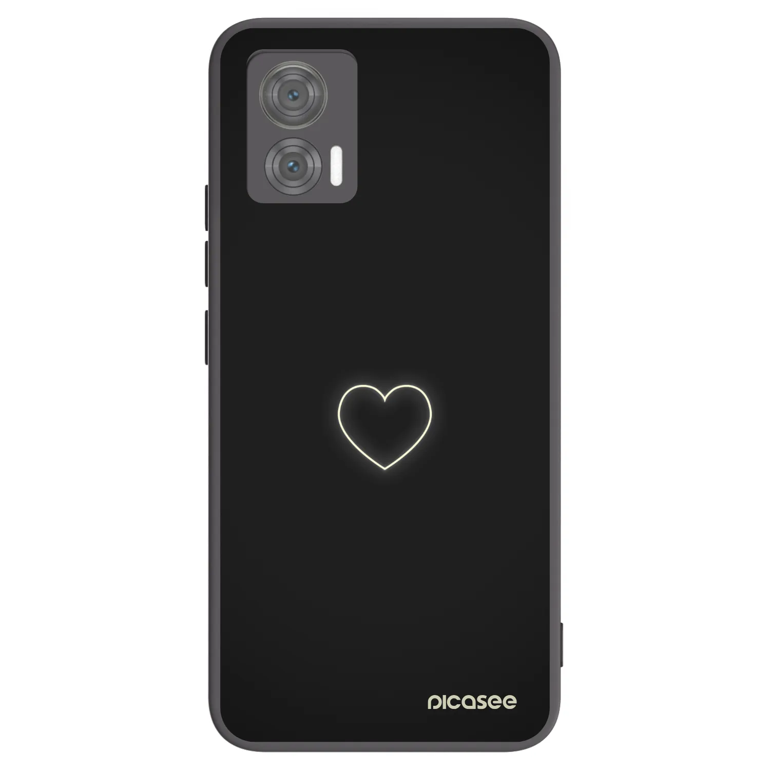 Picasee husă neagră din silicon pentru Motorola Edge 30 Neo - Heart