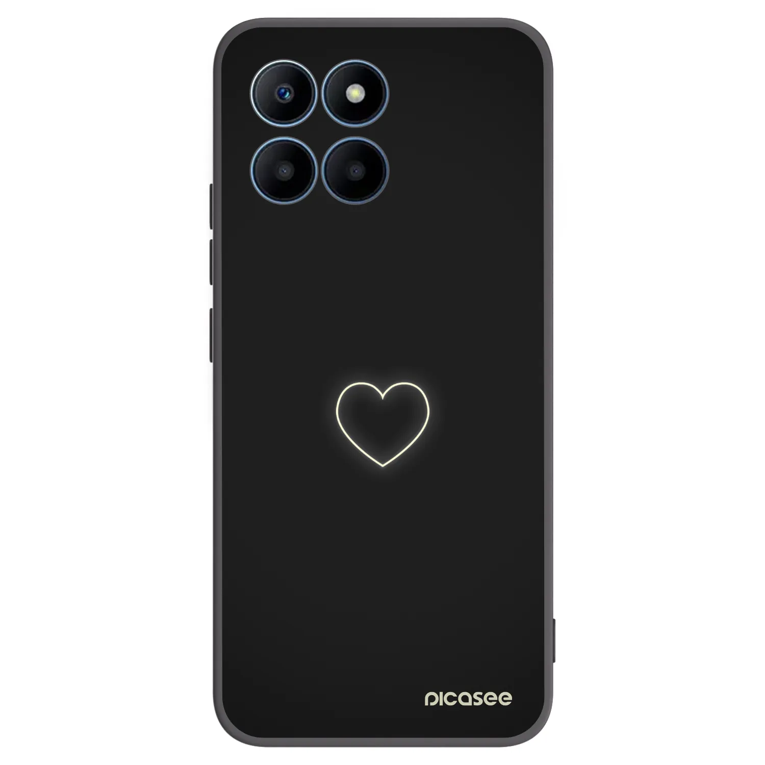 Picasee husă neagră din silicon pentru Honor 70 Lite - Heart