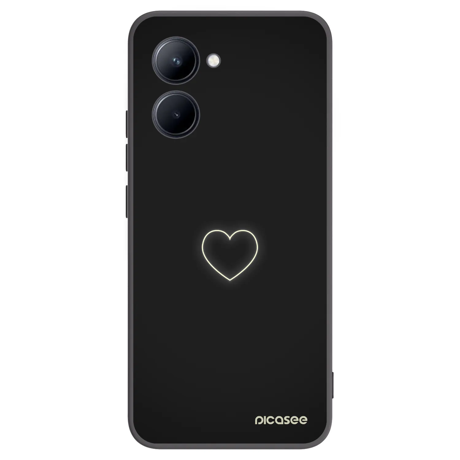 Picasee husă neagră din silicon pentru Realme C33 (2023) - Heart
