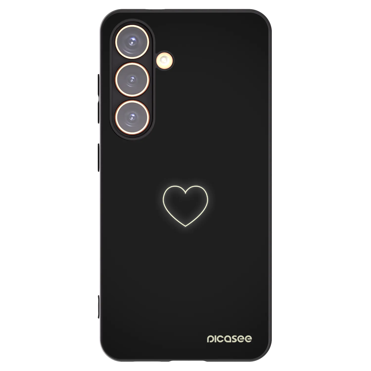 Picasee husă neagră din silicon pentru Samsung Galaxy S24 S921B 5G - Heart