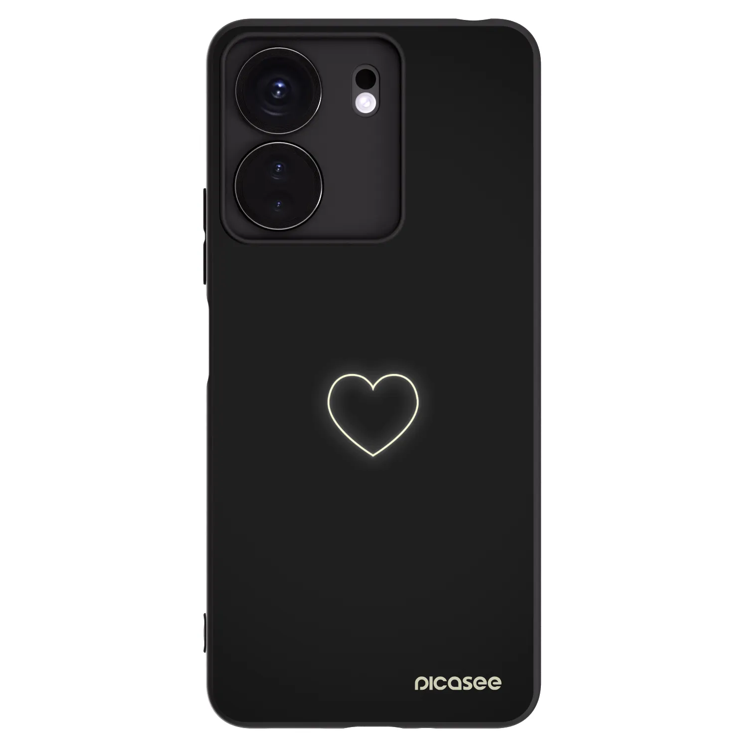 Picasee husă neagră din silicon pentru Xiaomi Redmi 13C 4G - Heart
