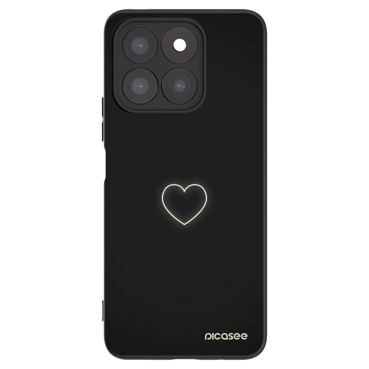 Picasee husă neagră din silicon pentru Honor X8b - Heart