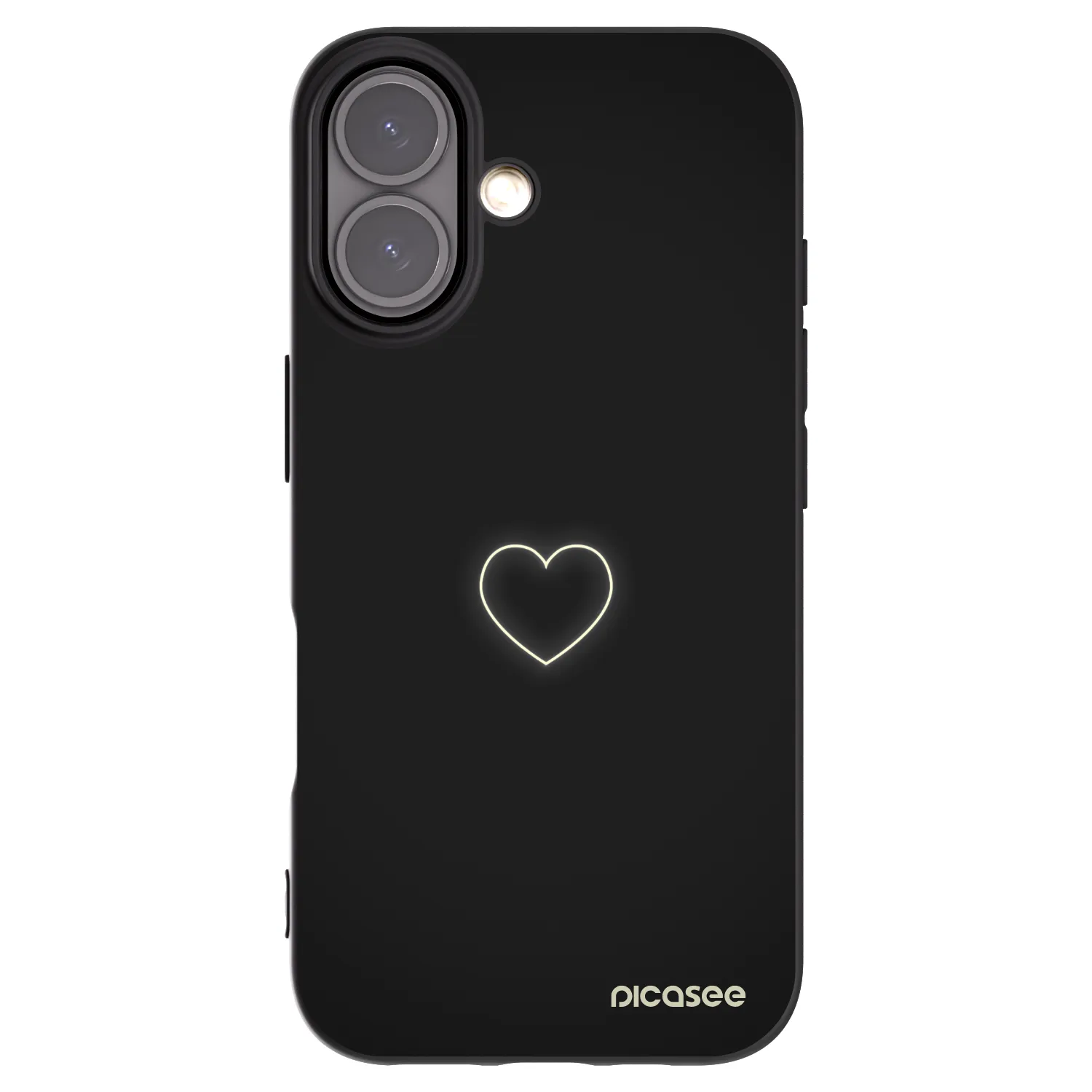 Picasee husă neagră din silicon pentru Apple iPhone 16 - Heart