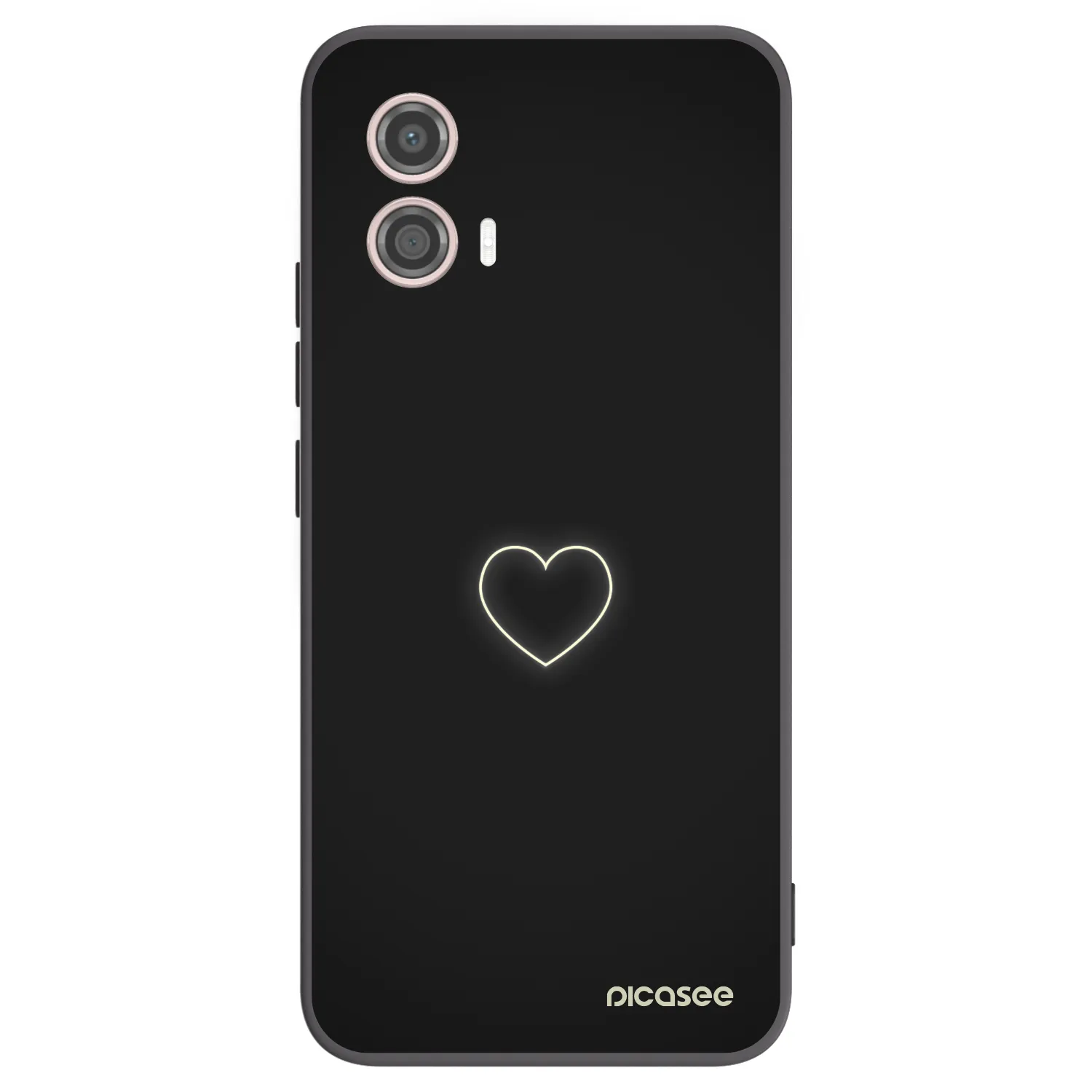 Picasee husă neagră din silicon pentru Motorola Moto G53 5G - Heart