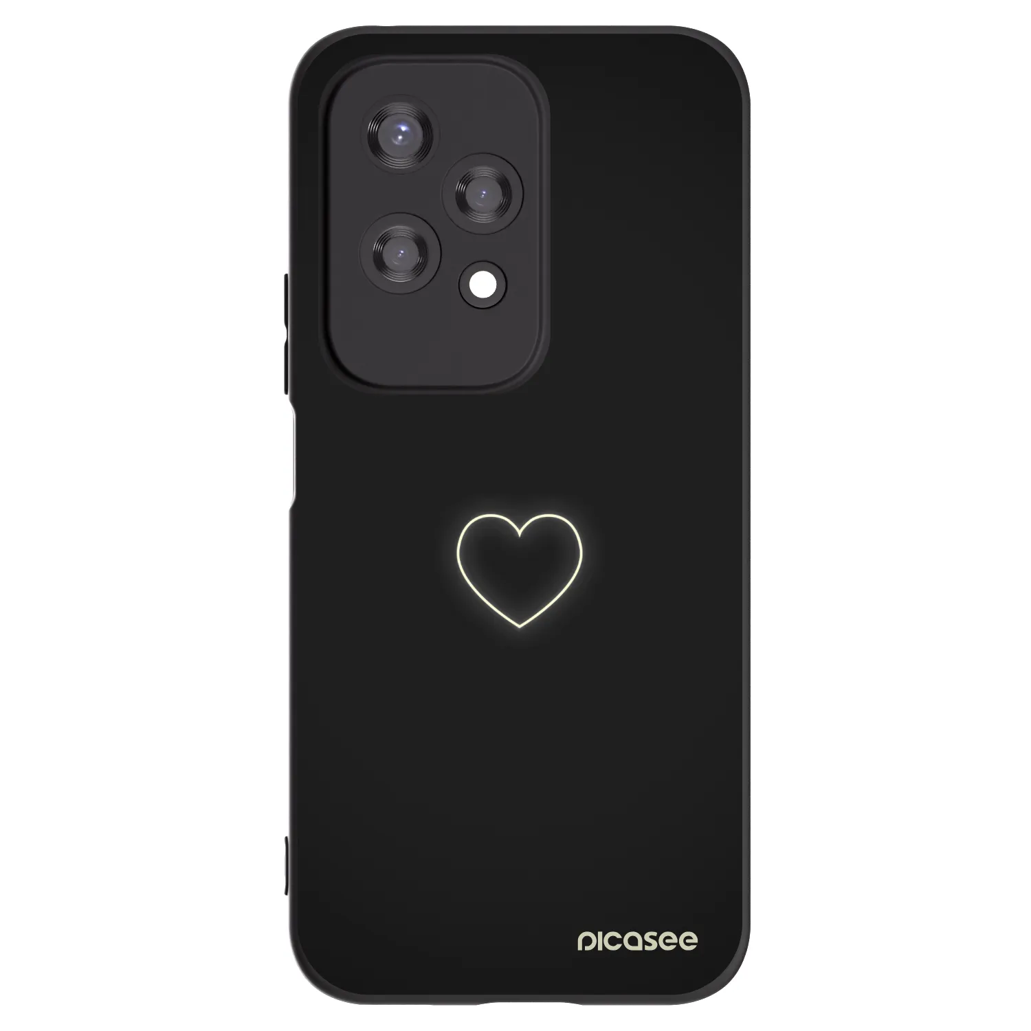 Picasee husă neagră din silicon pentru Honor 200 Lite - Heart