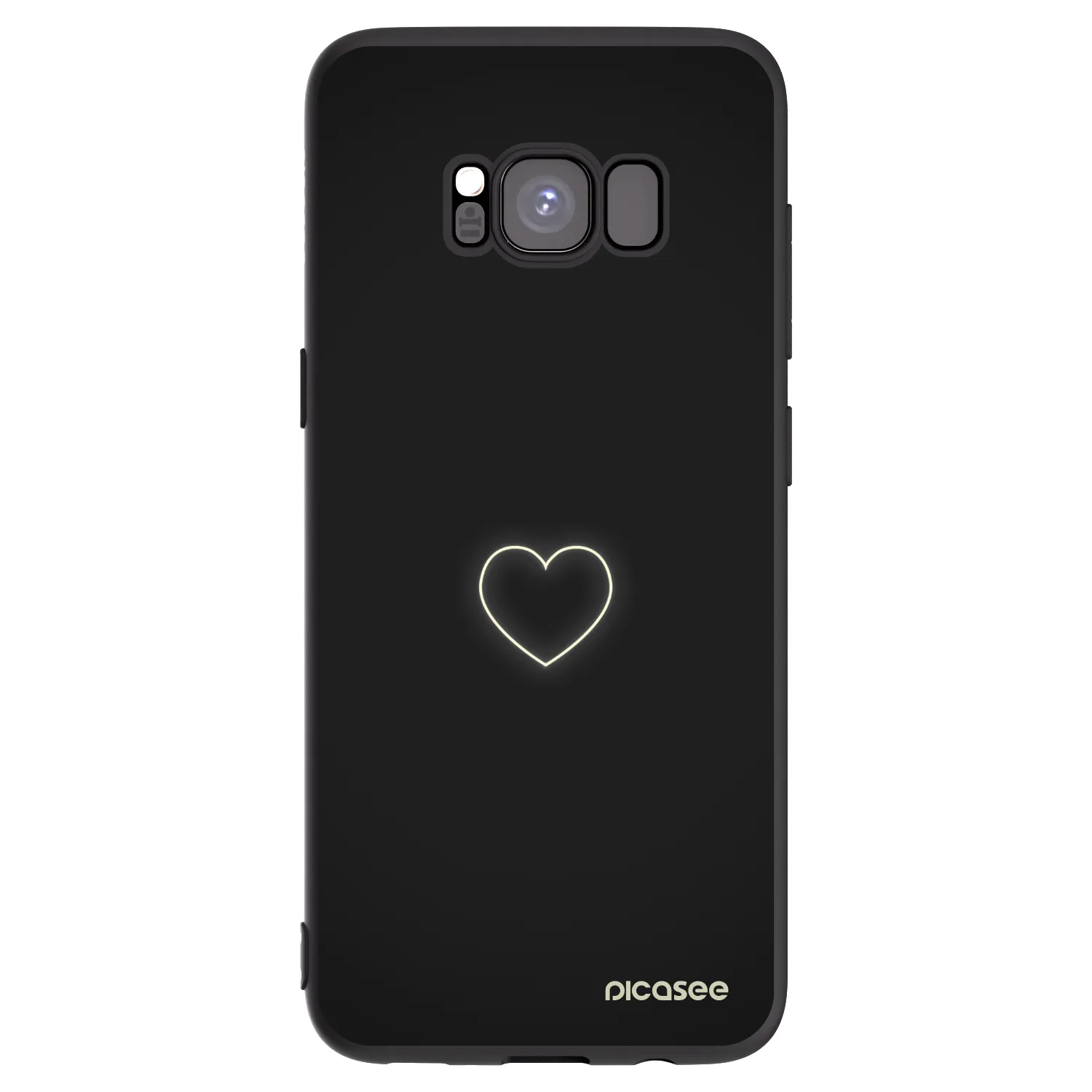 Picasee husă neagră din silicon pentru Samsung Galaxy S8 G950F - Heart
