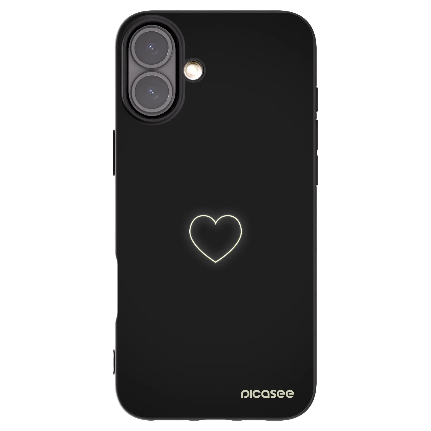 Picasee husă neagră din silicon pentru Apple iPhone 16 Plus - Heart
