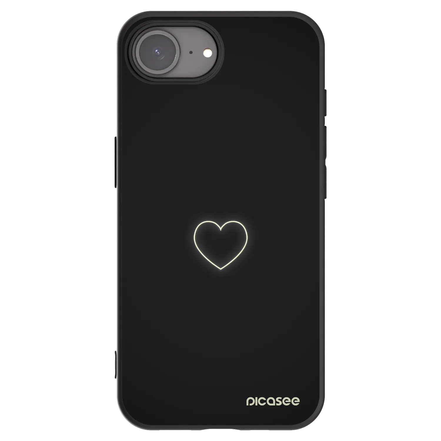 Picasee husă neagră din silicon pentru Apple iPhone 16e - Heart