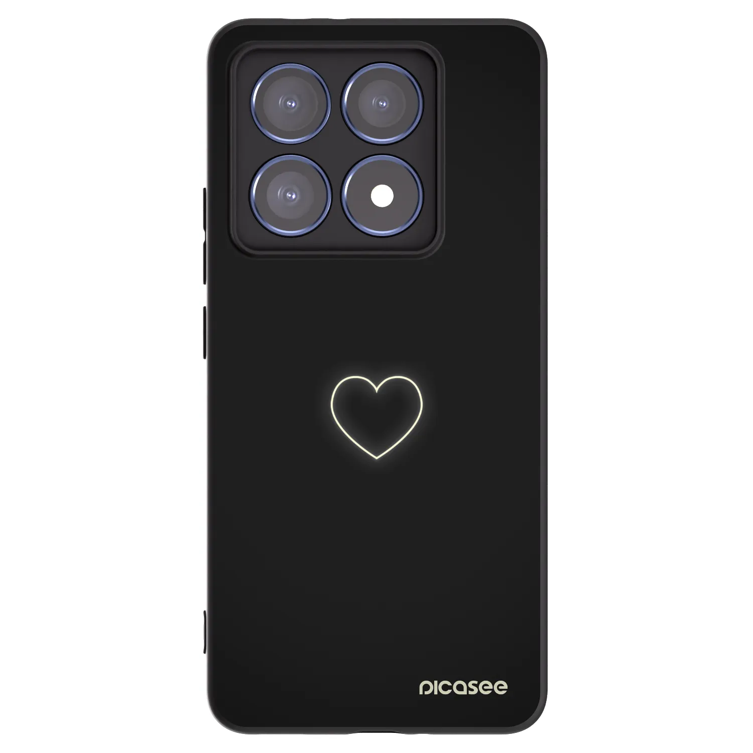 Picasee husă neagră din silicon pentru Xiaomi 14T Pro - Heart