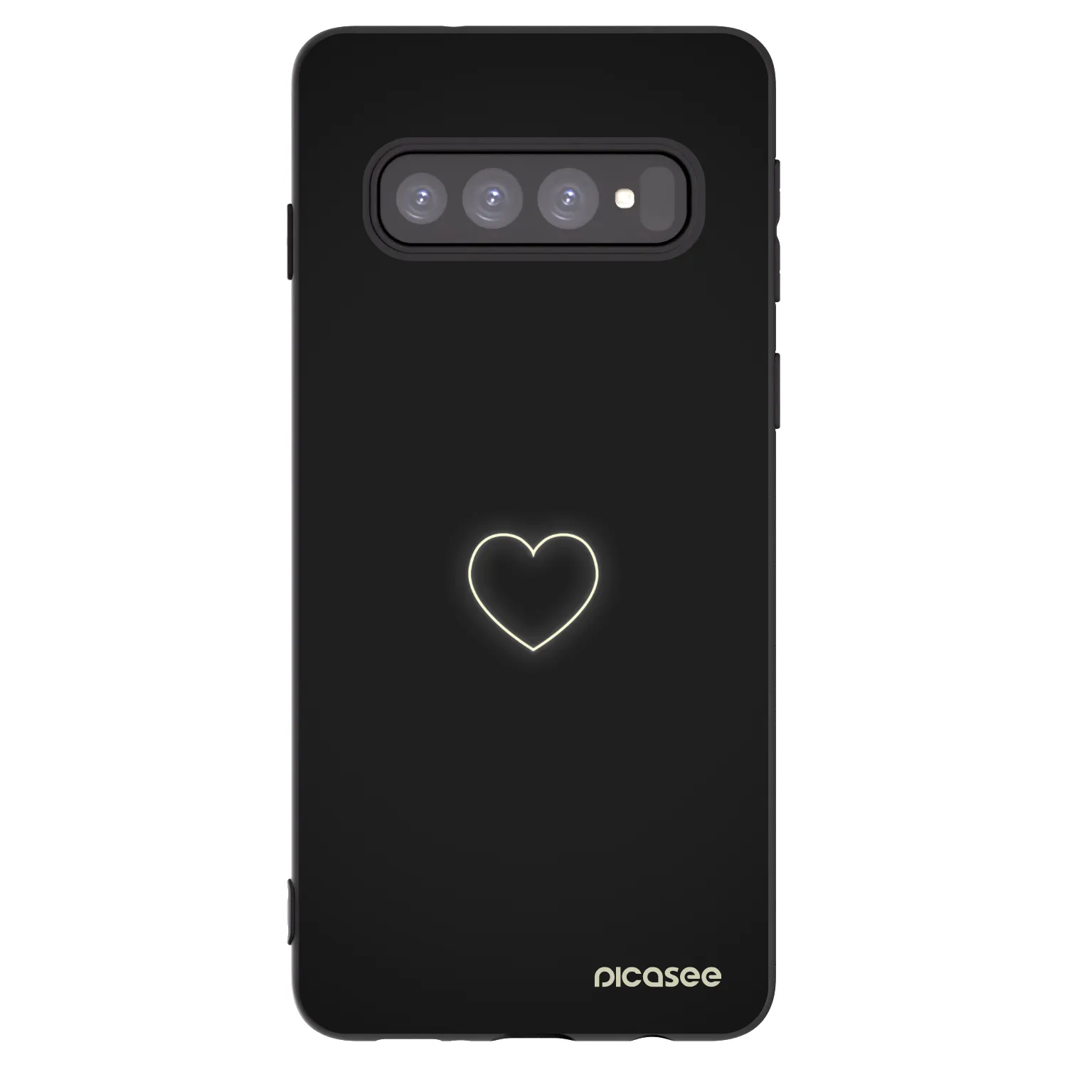 Picasee husă neagră din silicon pentru Samsung Galaxy S10 G973 - Heart