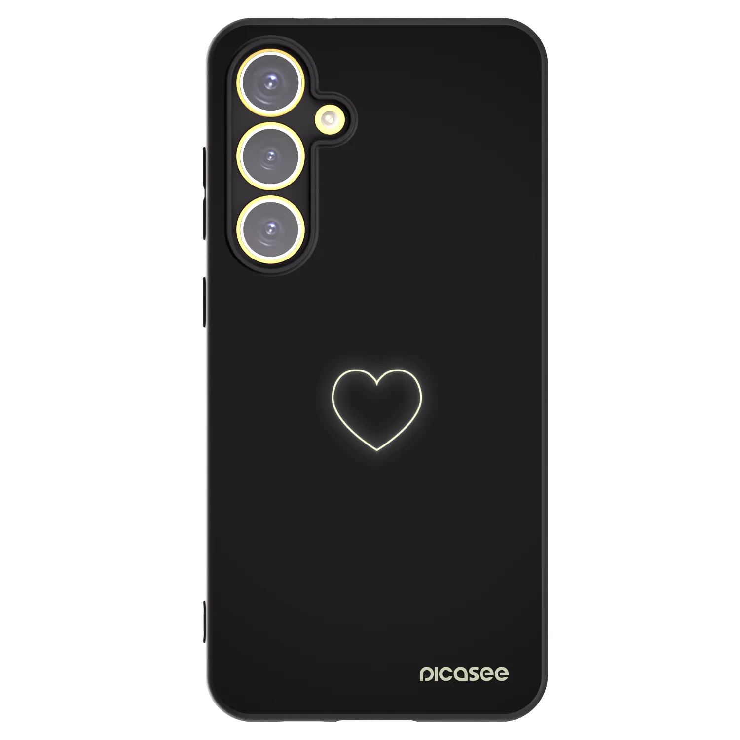 Picasee husă neagră din silicon pentru Samsung Galaxy S24 FE S721B - Heart