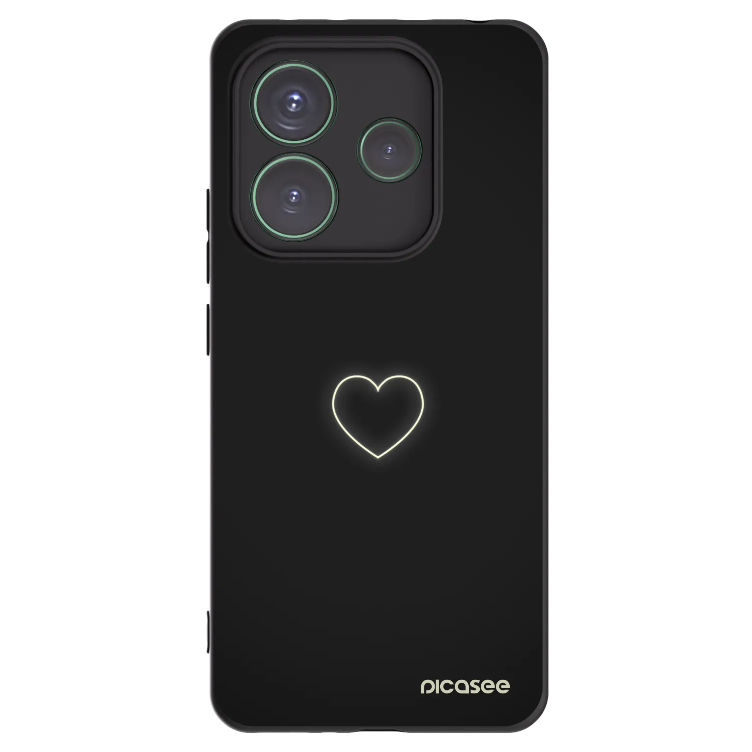 Picasee husă neagră din silicon pentru Xiaomi Redmi Note 14 5G - Heart