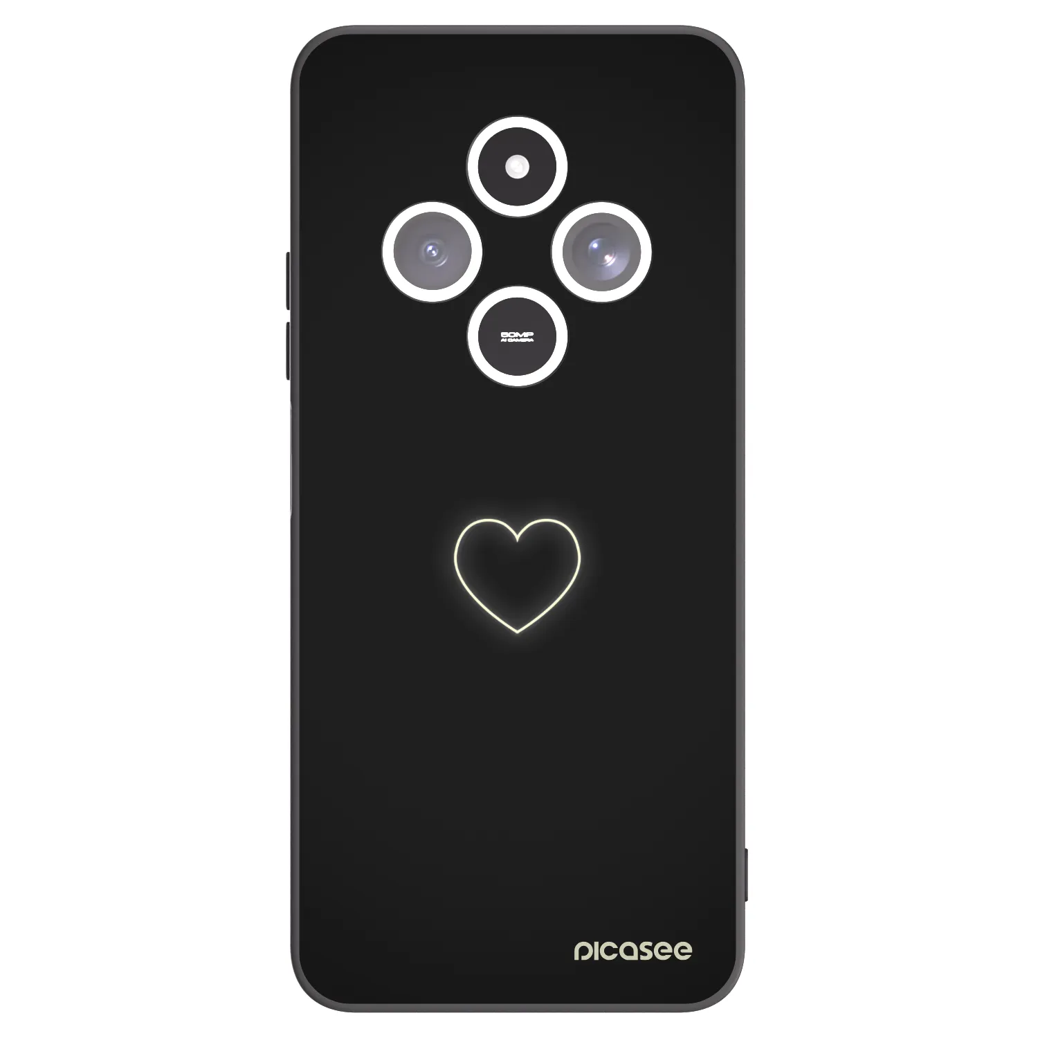 Picasee husă neagră din silicon pentru Xiaomi Redmi 14C - Heart