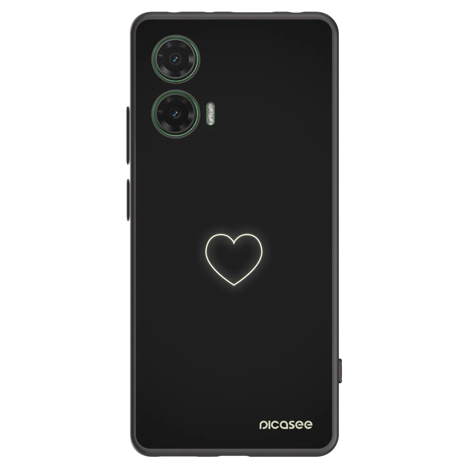 Picasee husă neagră din silicon pentru Motorola Moto G35 5G - Heart