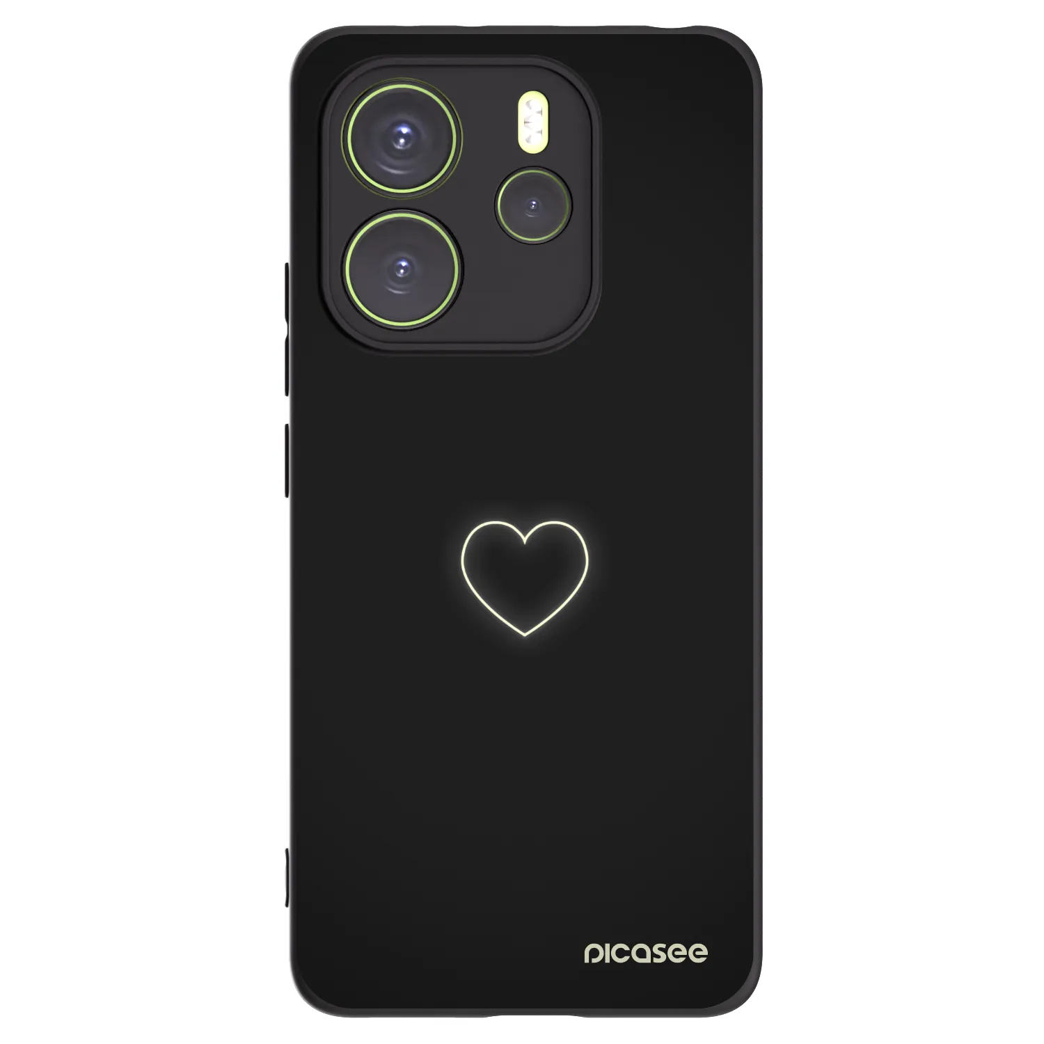 Picasee husă neagră din silicon pentru Xiaomi Redmi Note 14 4G - Heart