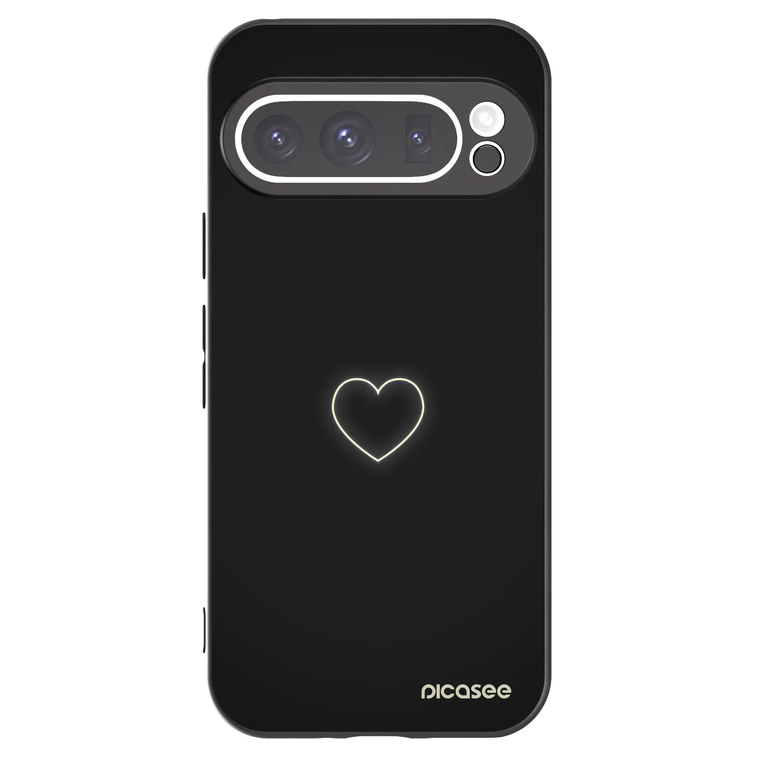 Picasee husă neagră din silicon pentru Google Pixel 9 Pro - Heart