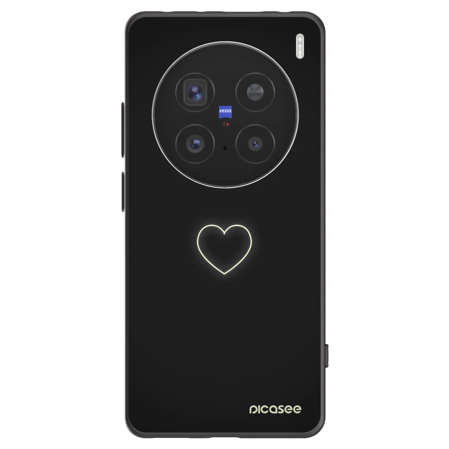 Picasee husă neagră din silicon pentru Vivo X200 Pro - Heart