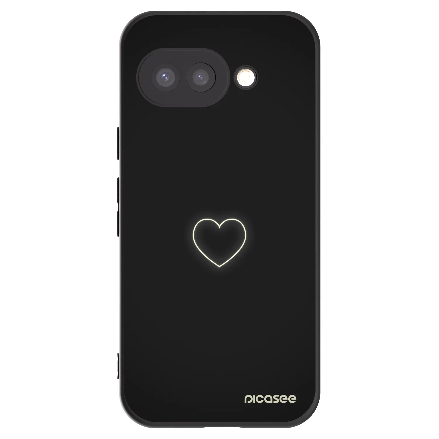 Picasee husă neagră din silicon pentru Google Pixel 9a - Heart