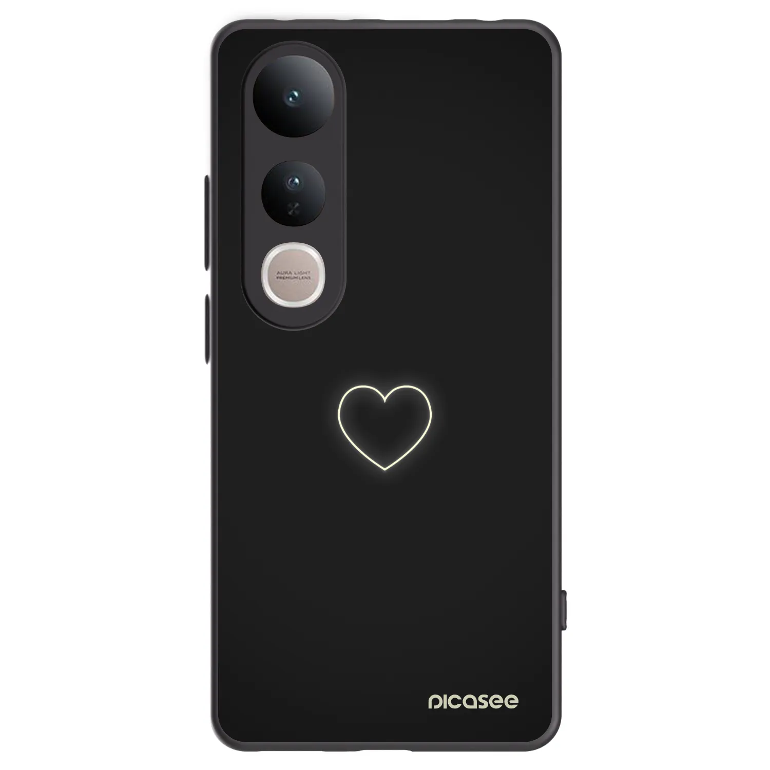 Picasee husă neagră din silicon pentru Vivo V50 Lite 5G - Heart