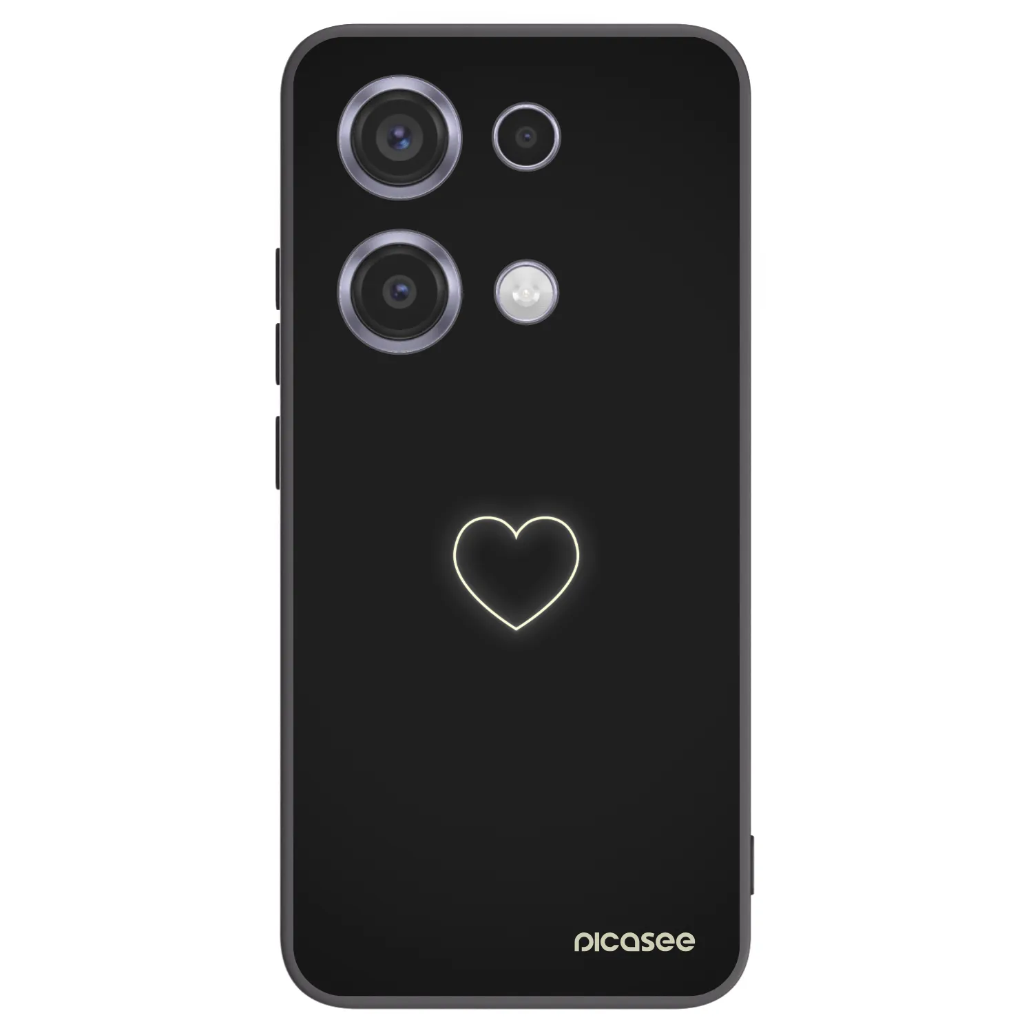 Picasee husă neagră din silicon pentru Xiaomi Redmi Note 14S - Heart