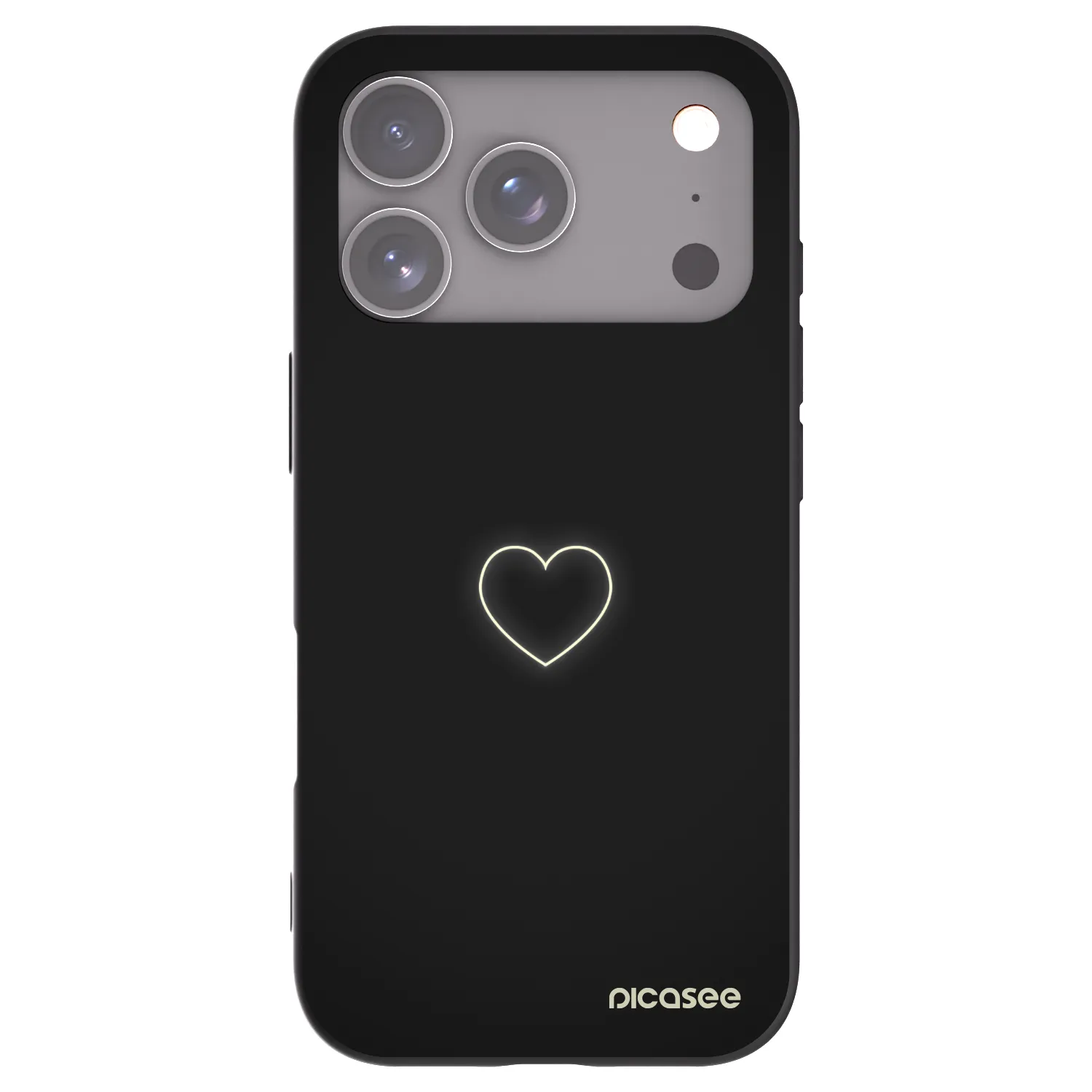 Picasee husă neagră din silicon pentru Apple iPhone 17 Pro - Heart