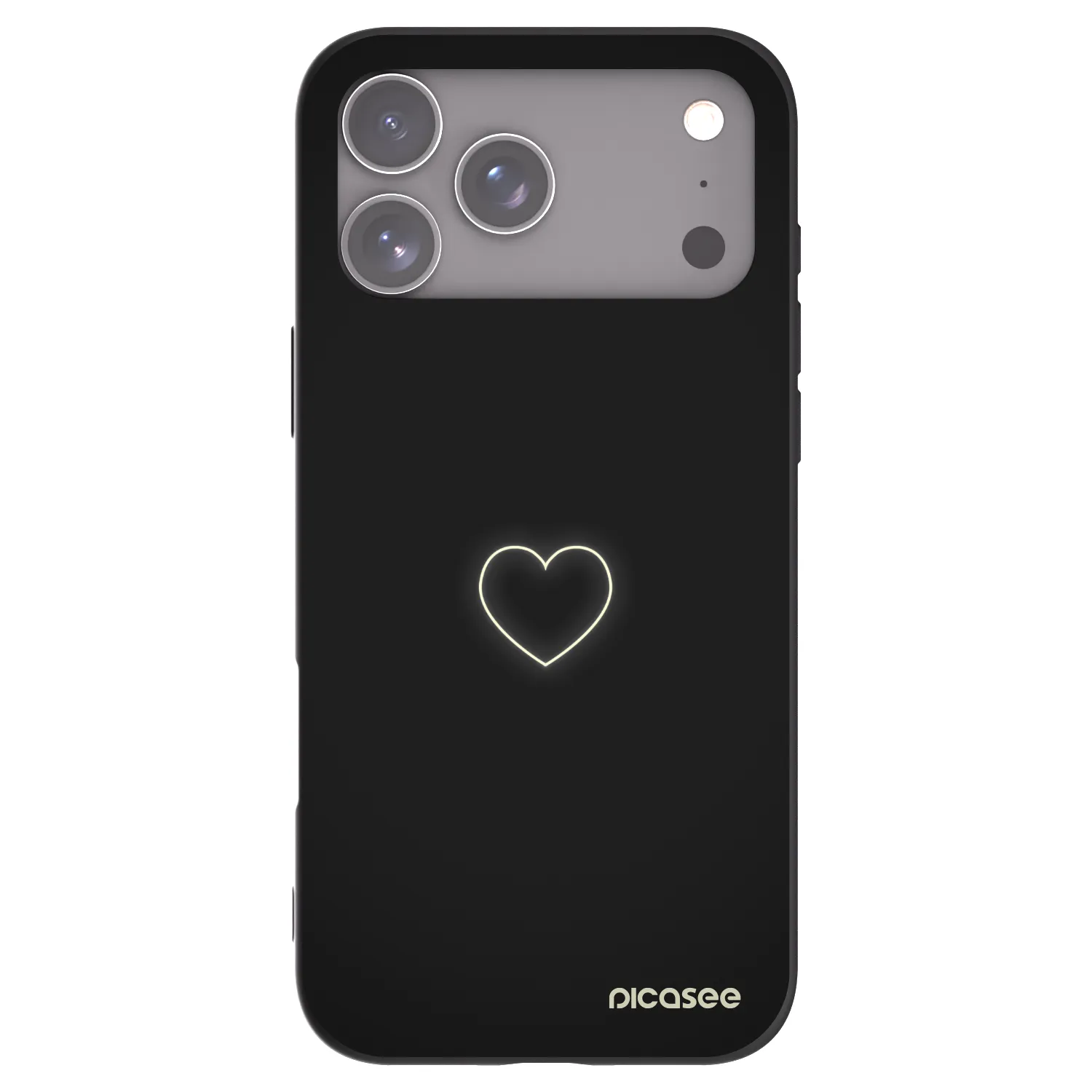 Picasee husă neagră din silicon pentru Apple iPhone 17 Pro Max - Heart