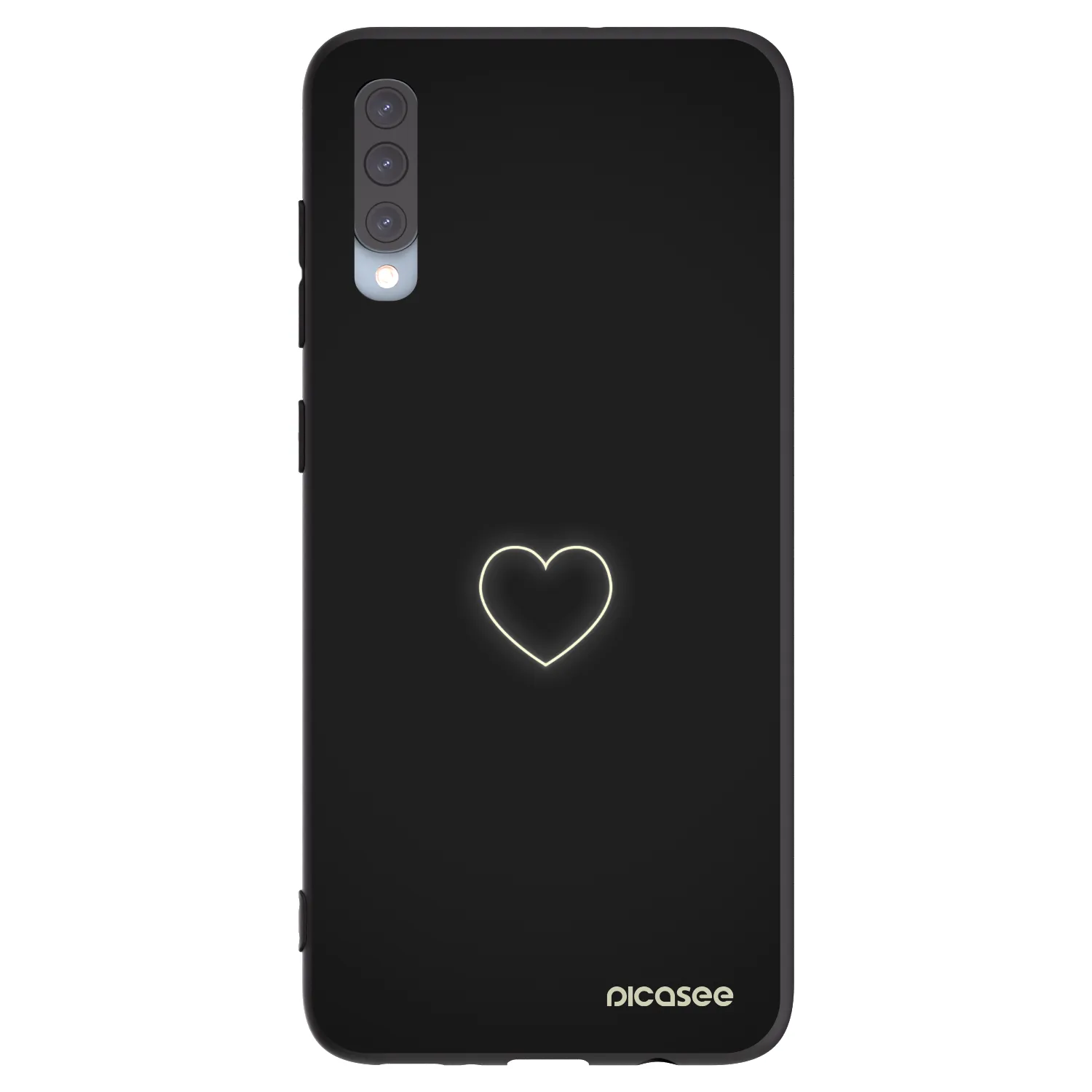 Picasee husă neagră din silicon pentru Samsung Galaxy A70 A705F - Heart
