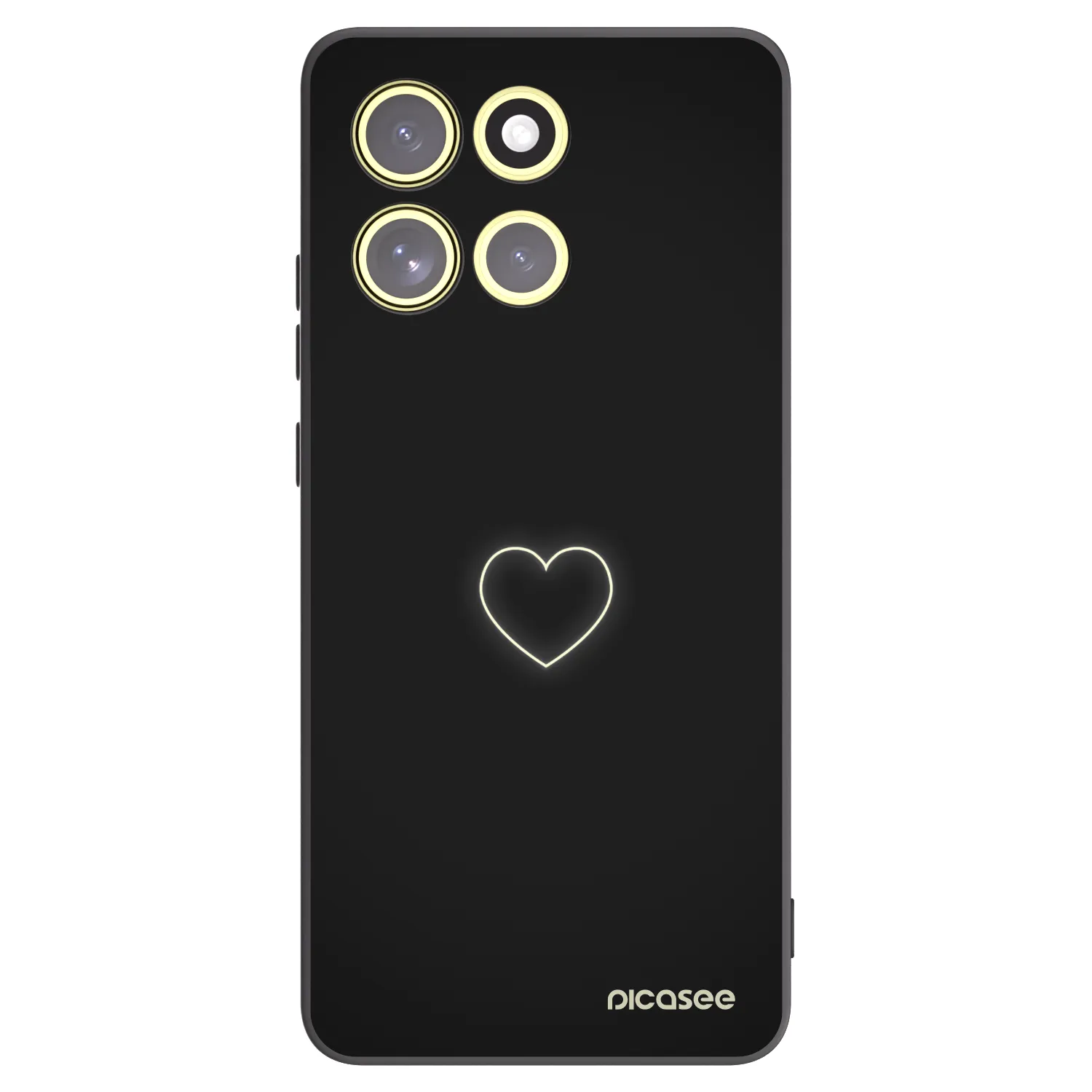 Picasee husă neagră din silicon pentru Motorola Moto G86 5G - Heart