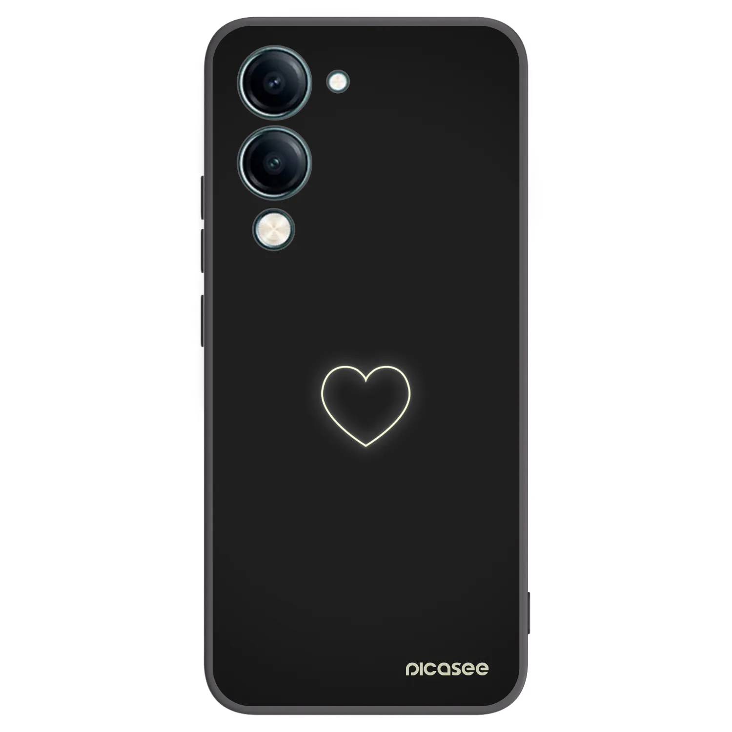 Picasee husă neagră din silicon pentru Vivo Y29s 5G - Heart