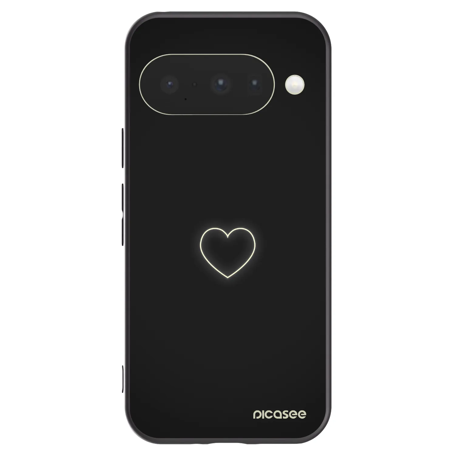 Picasee husă neagră din silicon pentru Google Pixel 10 - Heart