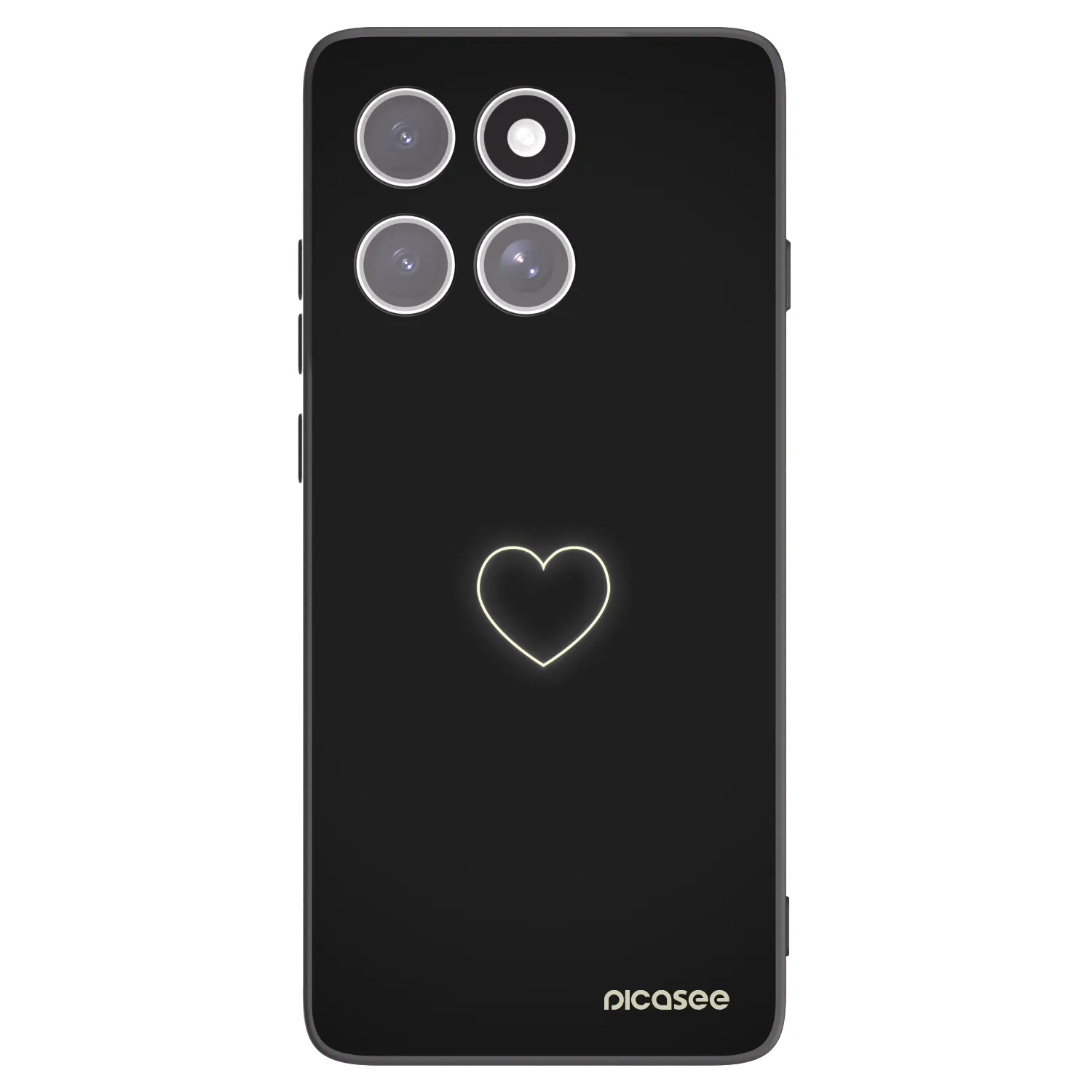 Picasee husă neagră din silicon pentru Motorola Edge 60 Fusion - Heart