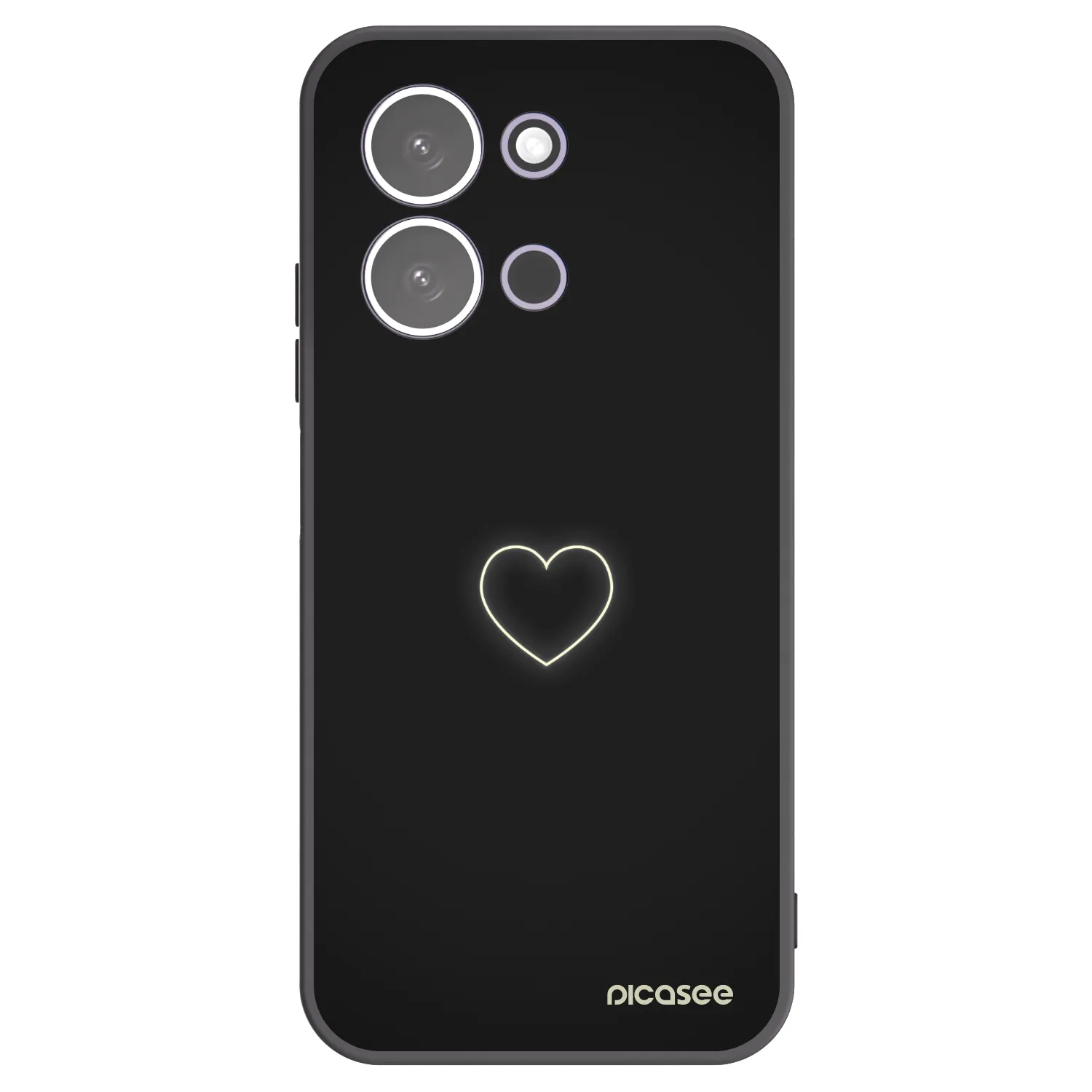 Picasee husă neagră din silicon pentru Xiaomi Redmi 15C 5G - Heart