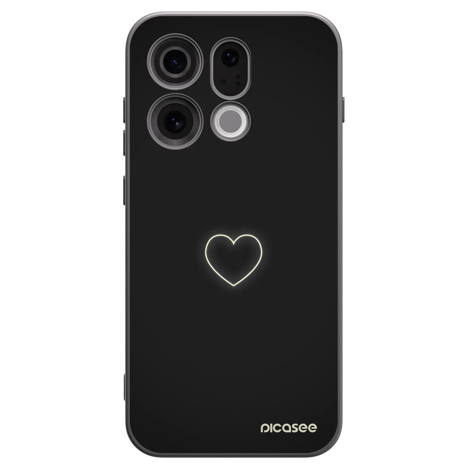 Picasee husă neagră din silicon pentru OPPO Find X9 - Heart
