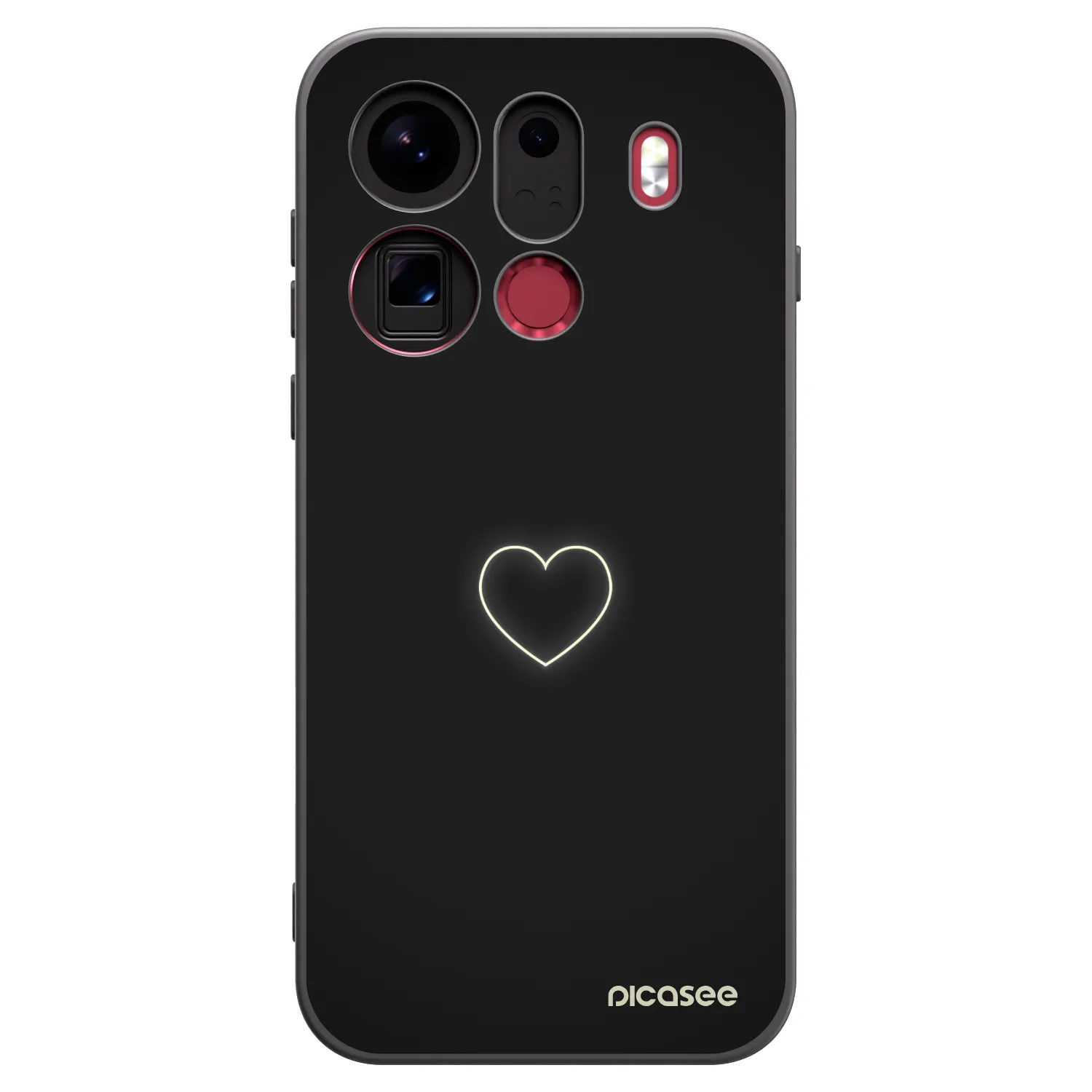 Picasee husă neagră din silicon pentru OPPO Find X9 Pro - Heart