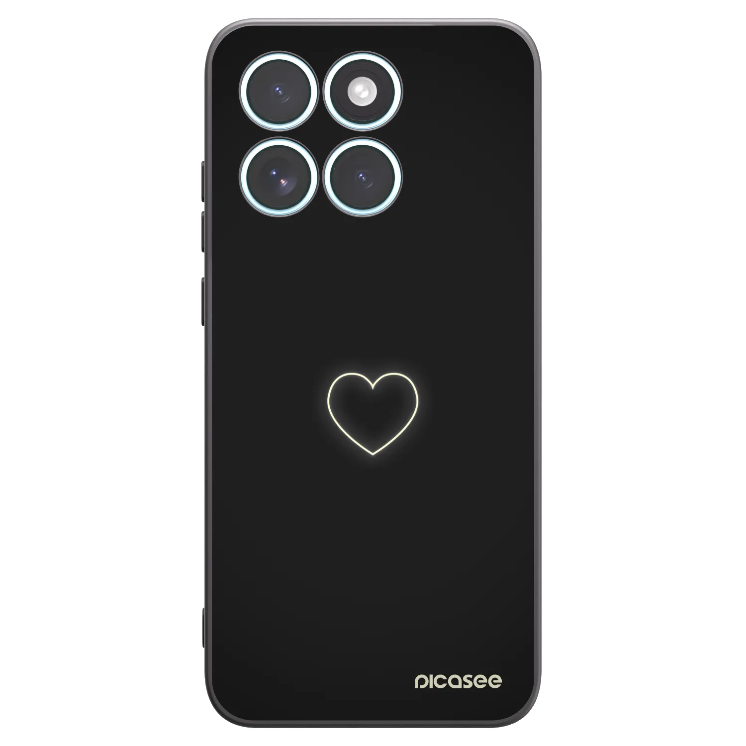 Picasee husă neagră din silicon pentru Motorola Edge 70 Fusion - Heart
