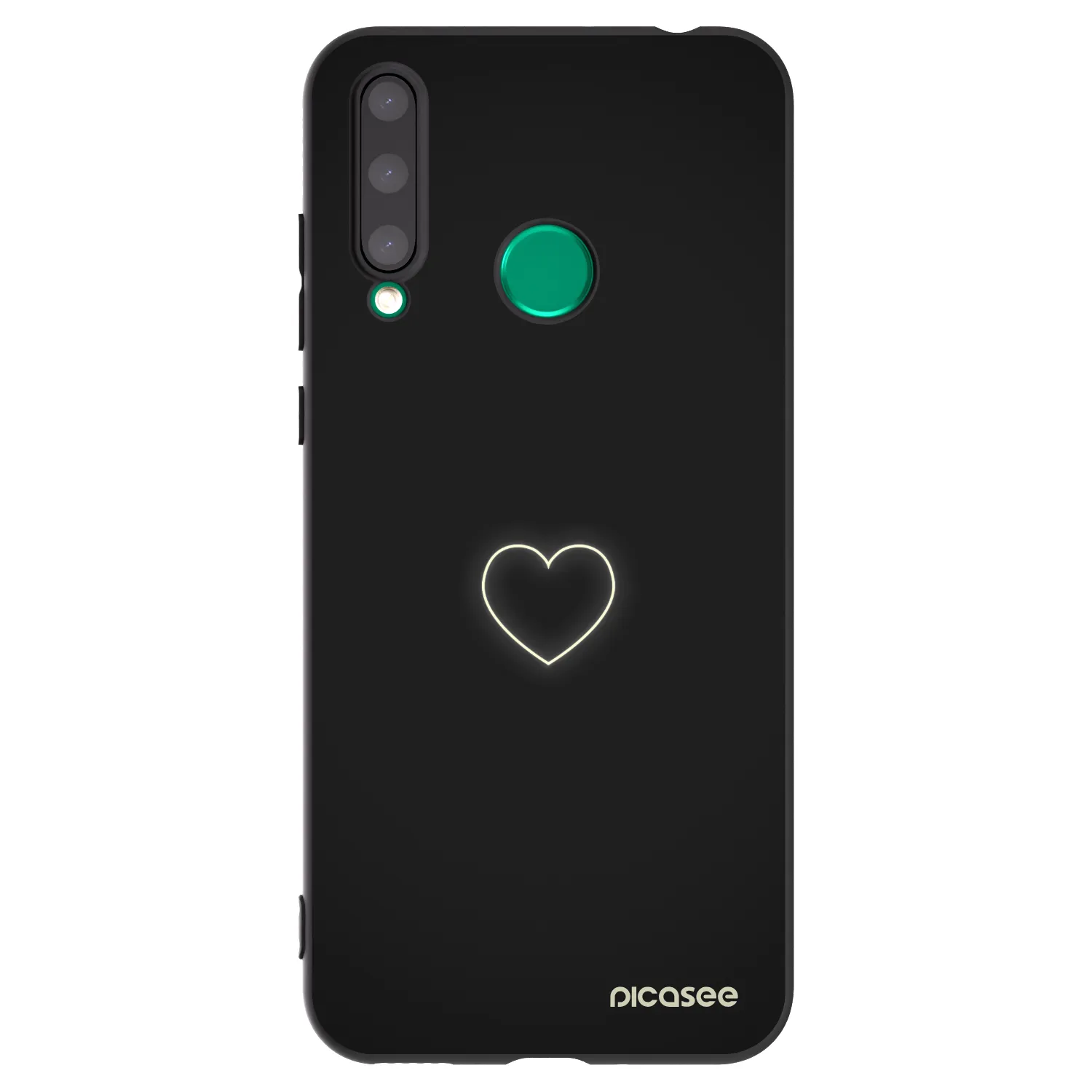 Picasee husă neagră din silicon pentru Honor 20 Lite - Heart