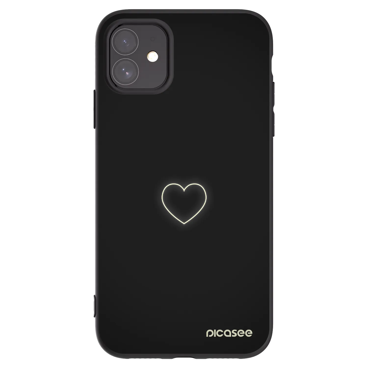 Picasee husă neagră din silicon pentru Apple iPhone 11 - Heart