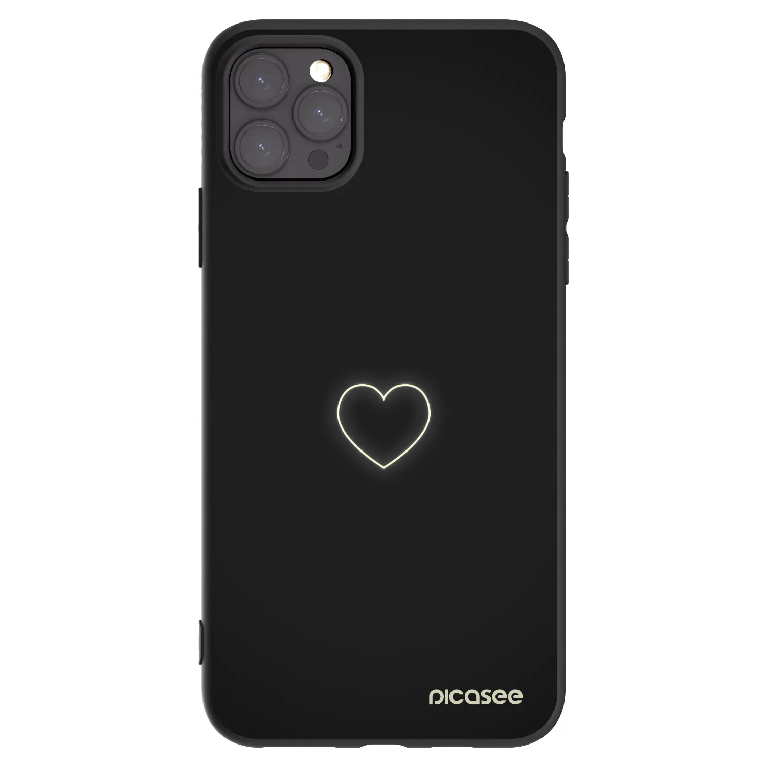 Picasee husă neagră din silicon pentru Apple iPhone 11 Pro Max - Heart