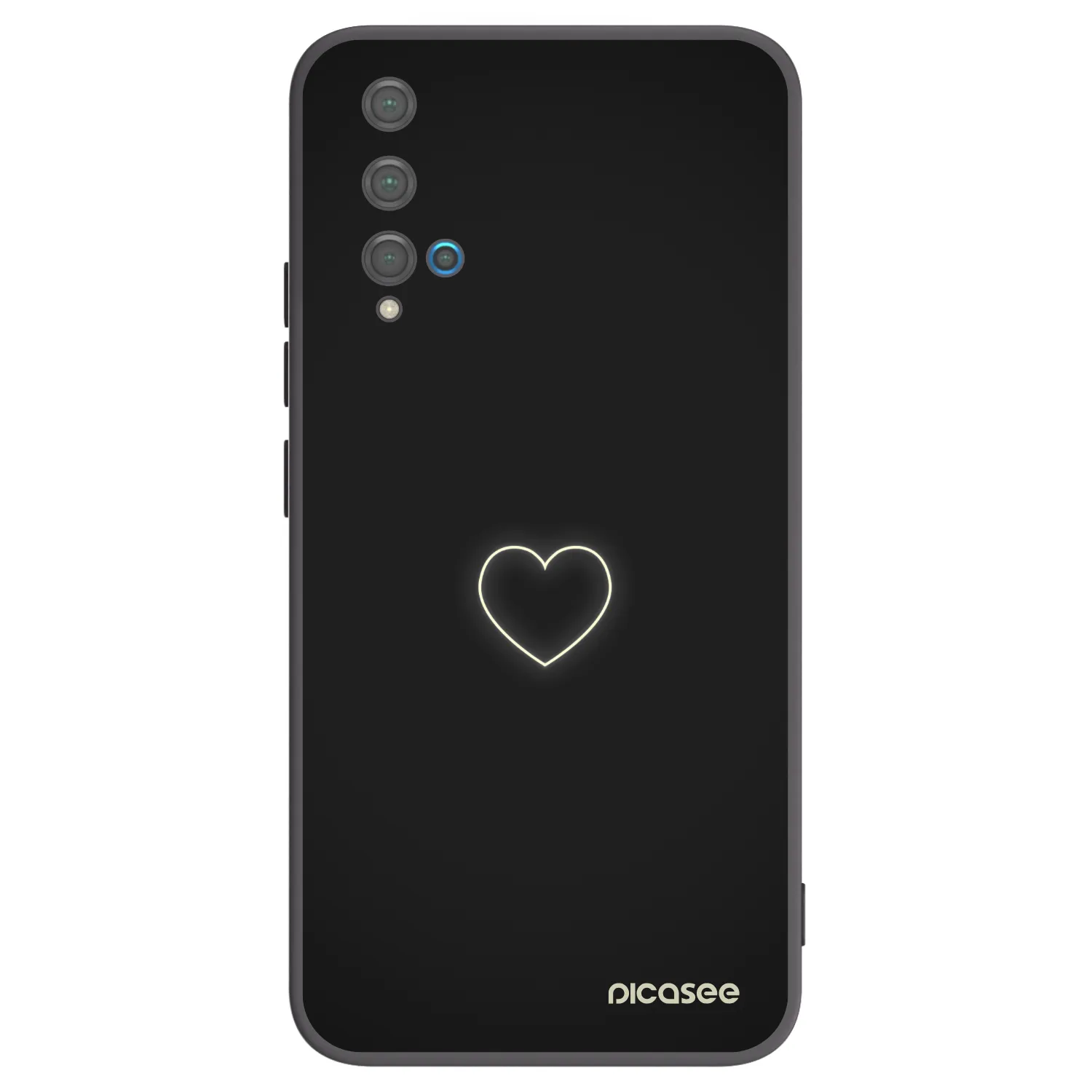 Picasee husă neagră din silicon pentru Huawei Nova 5T - Heart