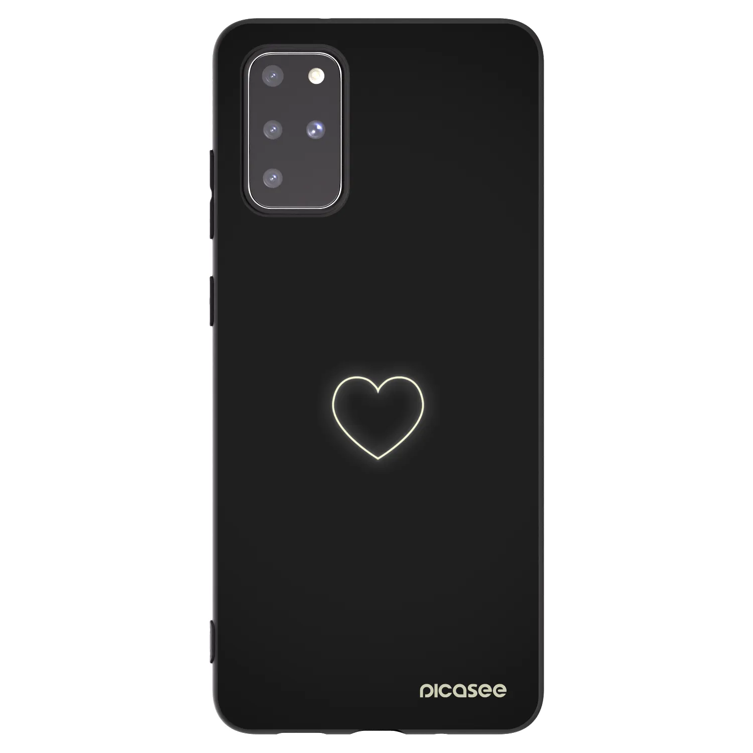 Picasee husă neagră din silicon pentru Samsung Galaxy S20+ G985F - Heart